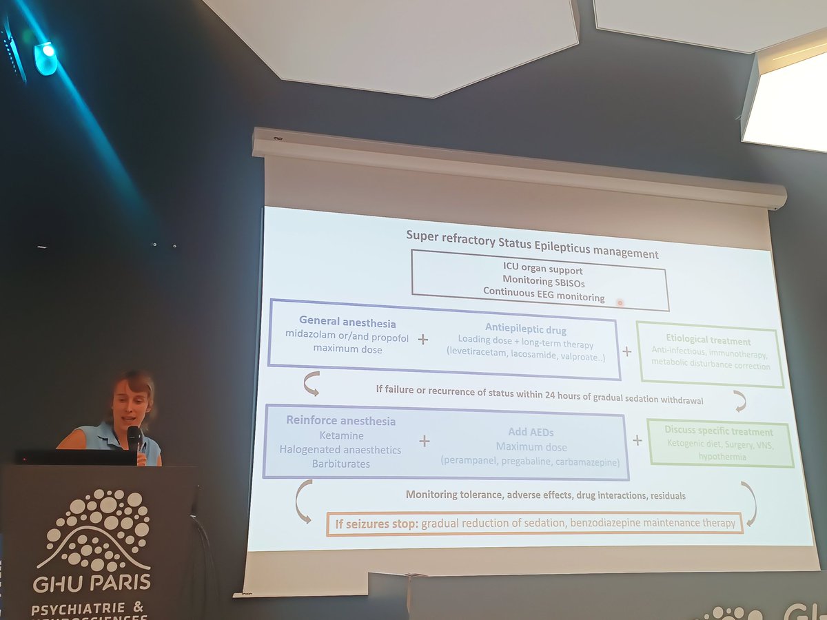 Dr clémence Marois (ICU, pitié Salpêtrière, Paris) talk about super refractory status epilepticus in the ICU 🧠 #nicis <a href="/nicis_europe/">NICIS</a>