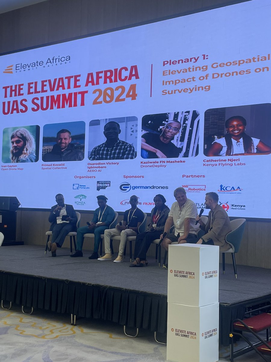 Kenyaflyinglabs's tweet photo. Currently at #ElevateAfricaSummit session on elevating geospatial realities and the impact of drones on mapping and surveying. 

#drones4good #dronesforgood #UAV https://t.co/wY6YSWgXc0