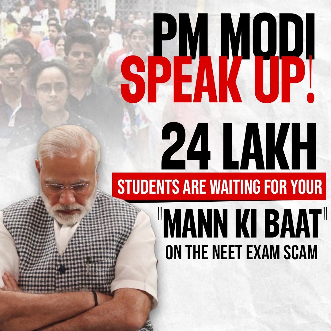 INCIndia's tweet photo. PM Modi NEET scam per chup kyun hain ? https://t.co/ZVhdkPbvJP