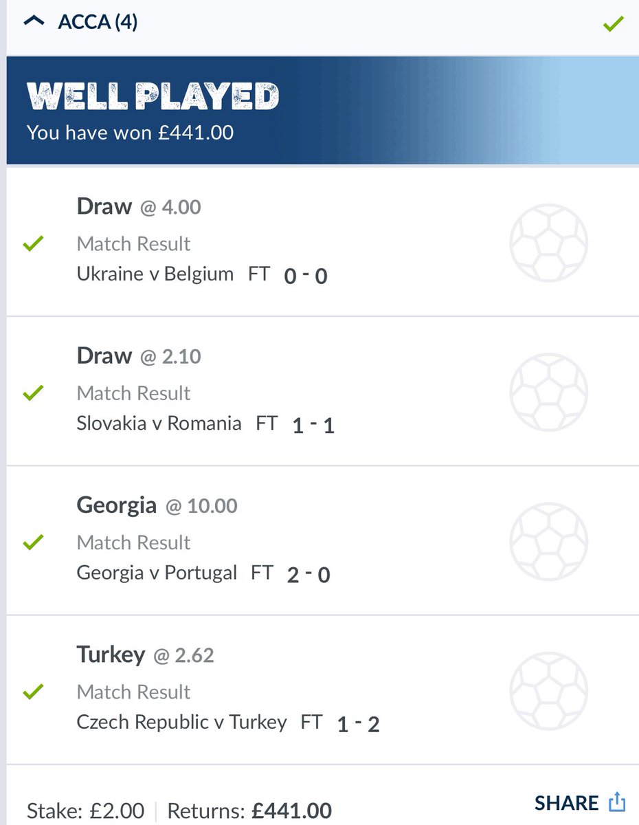Petee1897's tweet photo. I’m not doing the ACCA very often, just usually on big tournaments, I had  a good feeling about Wednesday matches 😁🤑 https://t.co/9BE0fiHGRC