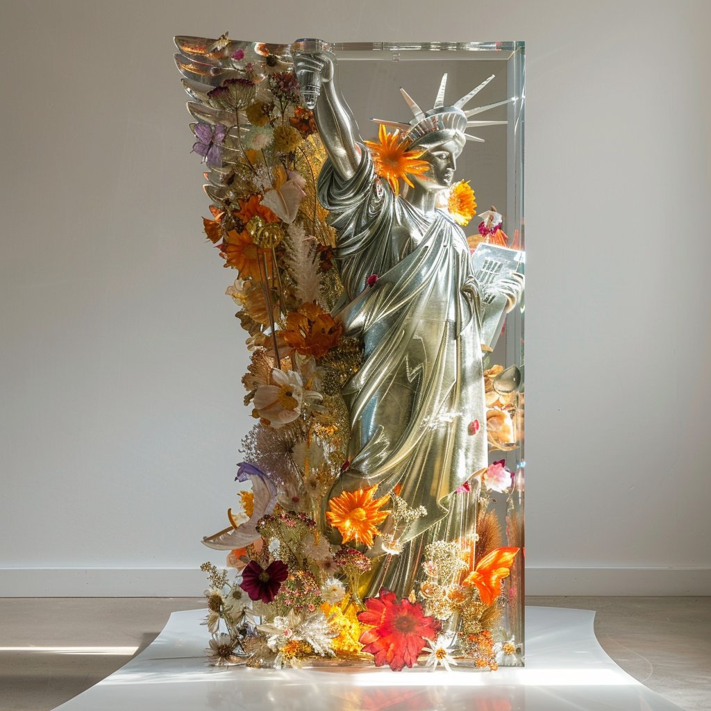 SiteW_fr's tweet photo. @MidJourney

💬 Prompt : 
Une sculpture en verre de [SUJET] sur un sol blanc est remplie de fleurs séchées et de pétales colorés, créant une atmosphère éthérée. Le fond est blanc et une lumière douce brille sur la sculpture, illuminant chaque détail à l'intérieur de l'aile. La sculpture est dans le style d'un artiste minimaliste

Essayez et partagez-nous vos résultats ✨