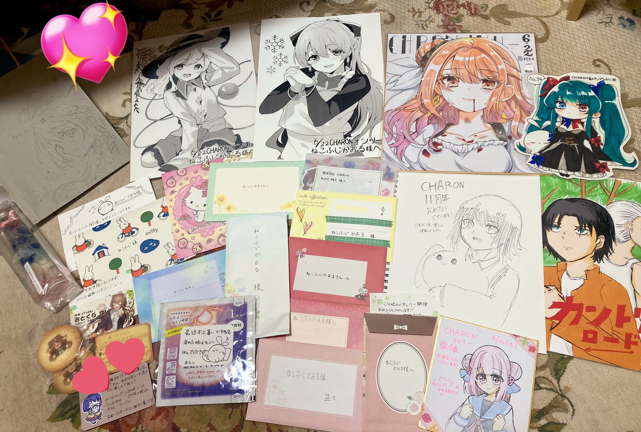 ✿№61✿ぐでねこチャンとじゃれねこチャン レジンパーツ 藤パール