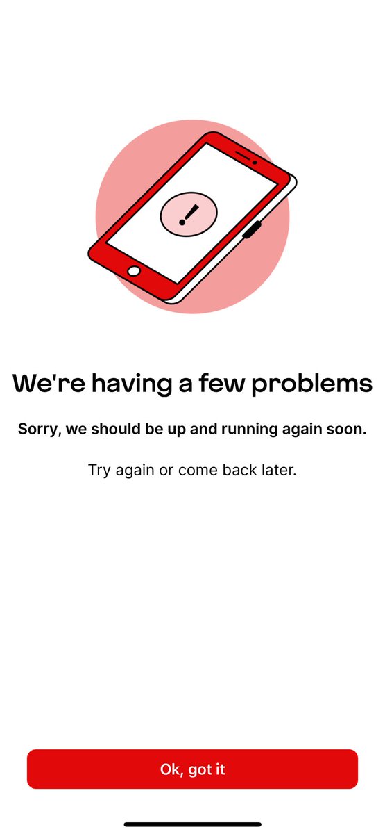 LFCnickwright's tweet photo. @VirginMoney @VirginMoney I’ve deleted the app and tried to log in and surprise surprise this message appeared again! https://t.co/gqJwW0cdbd