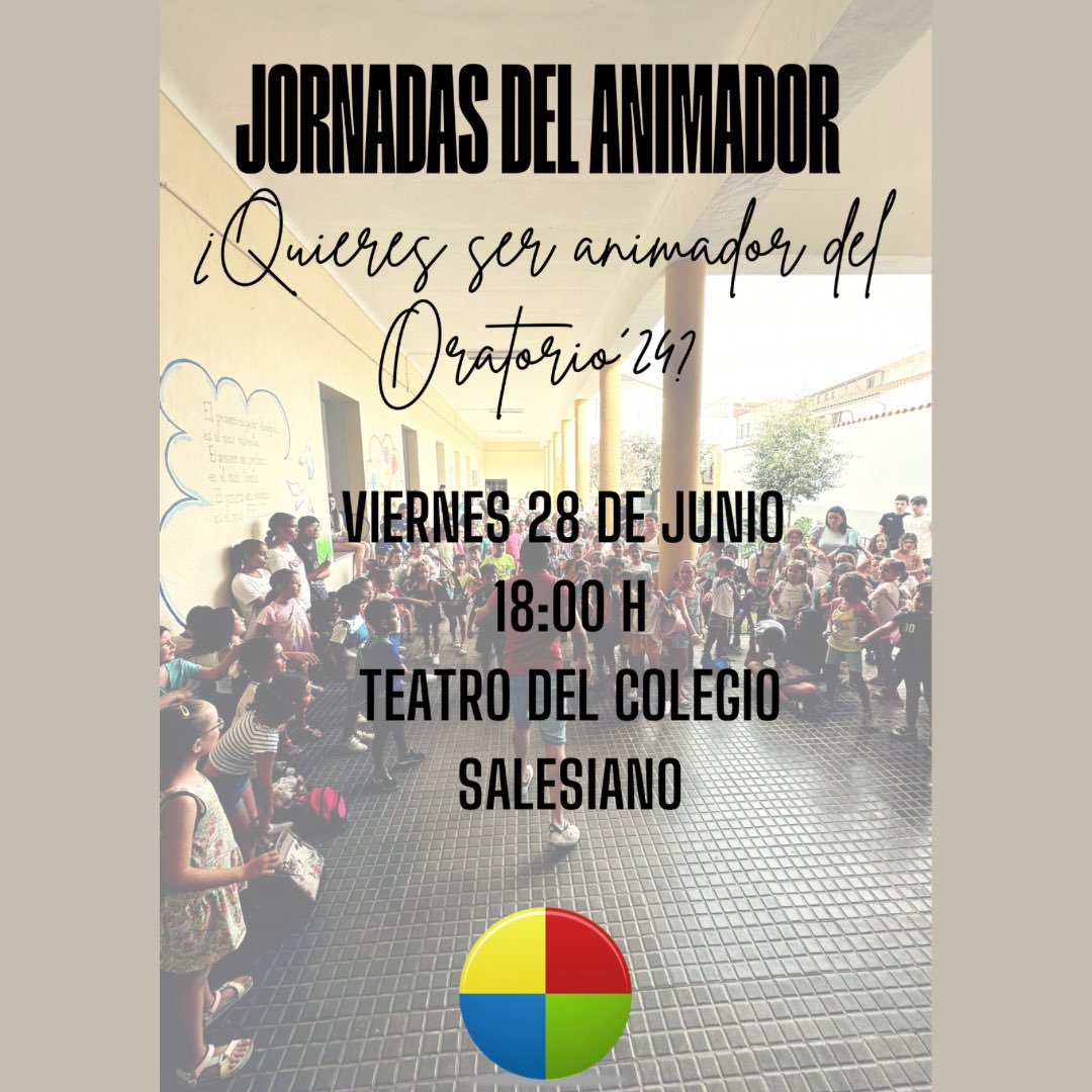 OratorioPZB's tweet photo. ¡Hoy sí que sí! 🎉 Se acabó la espera para comenzar con el Oratorio Salesiano 2024. ¡Comenzamos con las jornadas del animador hoy a las 18:00 en el teatro del colegio! Daremos inicio con el Exporatorio’24. 💛💙💚❤️ ¡No te lo pierdas! #OratorioSalesiano #Exporatorio24 https://t.co/h4JyUuUmSa