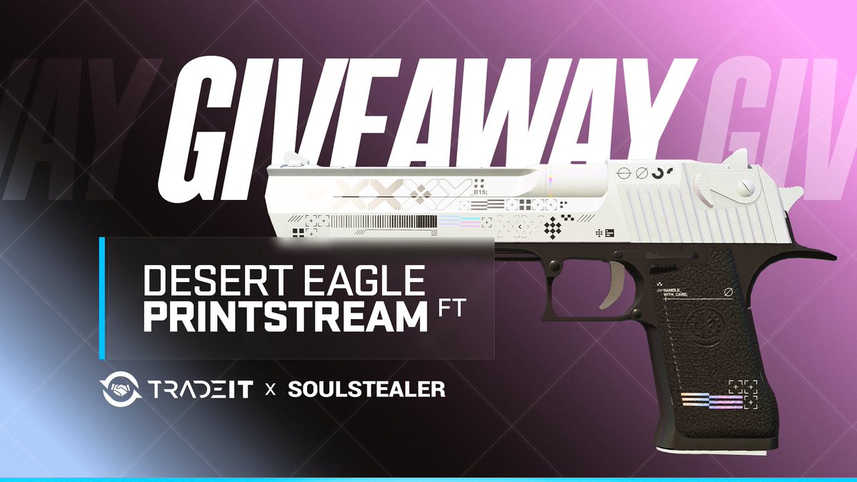 SoulstealerGW's tweet image. 💰Desert Eagle | Printstream | 72h 

✅Follow @tradeit_gg 
✅Follow @SoulstealerGW 
👬Tag 1 Friend 
🔃Retweet
