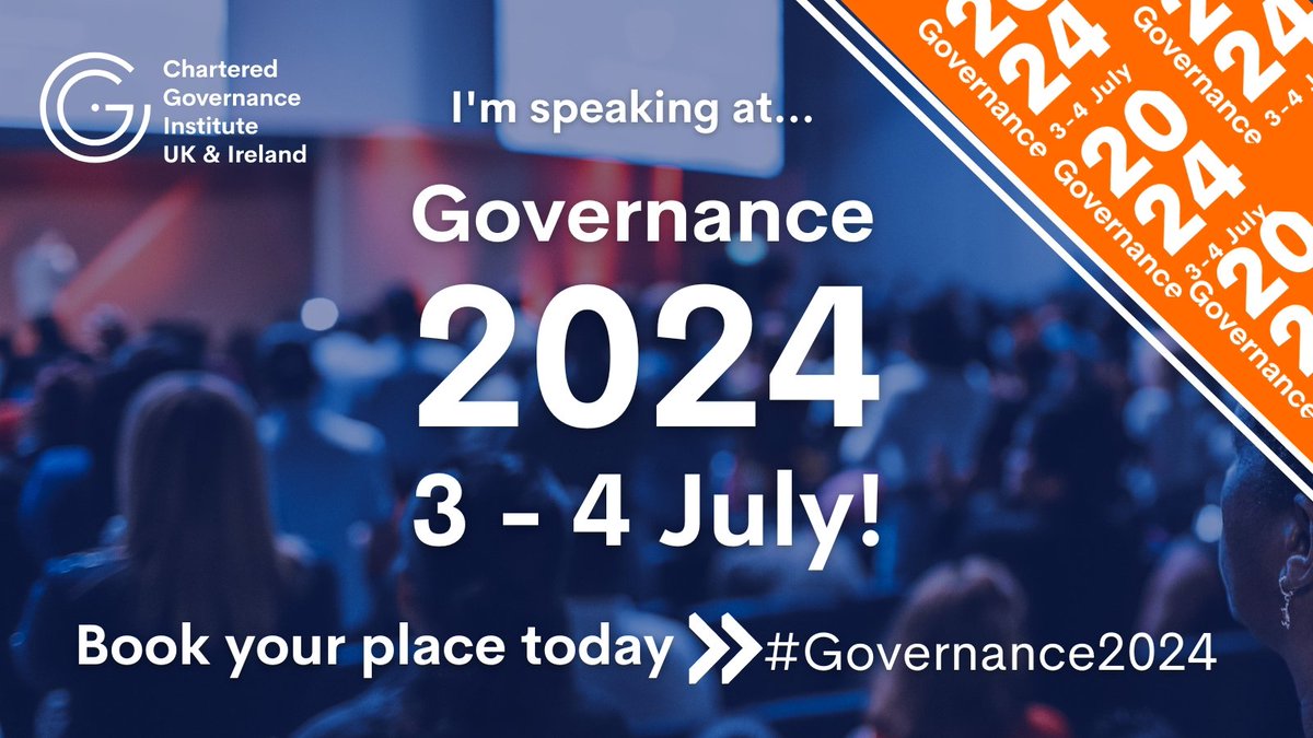 Worshipful Company of Chartered Secretaries (@charteredsecsco) on Twitter photo Looking forward to the <a href="/CGIUKI/">The Chartered Governance Institute UK & Ireland</a>'s #Governance2024 Conference, David Lock & Marija Krlic will be sharing research on importance of values for governance. #WCCSA #LeedsBeckettUniversity
Sign up now.#Governance2024 Looking forward to the <a href="/CGIUKI/">The Chartered Governance Institute UK & Ireland</a>'s #Governance2024 Conference, David Lock & Marija Krlic will be sharing research on importance of values for governance. #WCCSA #LeedsBeckettUniversity
Sign up now.#Governance2024