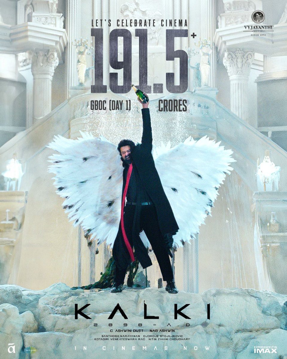 FilmyTownn's tweet photo. 𝐋𝐞𝐭’𝐬 𝐂𝐞𝐥𝐞𝐛𝐫𝐚𝐭𝐞 𝐂𝐢𝐧𝐞𝐦𝐚…

#Kalki2898AD has crossed ₹𝟏𝟗𝟏.𝟓 𝐂𝐫𝐨𝐫𝐞𝐬 𝐆𝐁𝐎𝐂 worldwide on the opening day!

#EpicBlockbusterKalki @SrBachchan @ikamalhaasan #Prabhas @deepikapadukone @nagashwin7 @DishPatani @Music_Santhosh @VyjayanthiFilms @Kalki2898AD https://t.co/XQvmAiG83j
