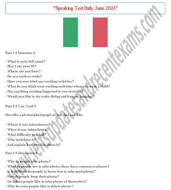ielts_iuare's tweet photo. IELTS Exam Speaking Test, June 2024, Italy
Click Here For More Speaking Tests - https://t.co/PIqNmxbh6O

#IELTS #Speaking #actual_speaking_test #IELTS_Speaking
#ieltsspeaking #ieltsspeakingtips #ieltsspeakingtest #recent_exams https://t.co/8NniqnvAN2