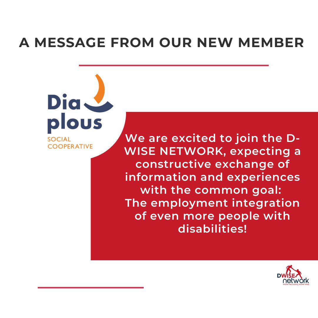 DWISENetwork1's tweet photo. Join us in welcoming our #NewMember🎉 

@DiaplousSocial is an organization dedicated to improving the social and employment integration of people with psychosocial difficulties in a supportive working environment. 

👉Find out more about their activities: https://t.co/N3IMnN07I8 https://t.co/94vKtx9ksi
