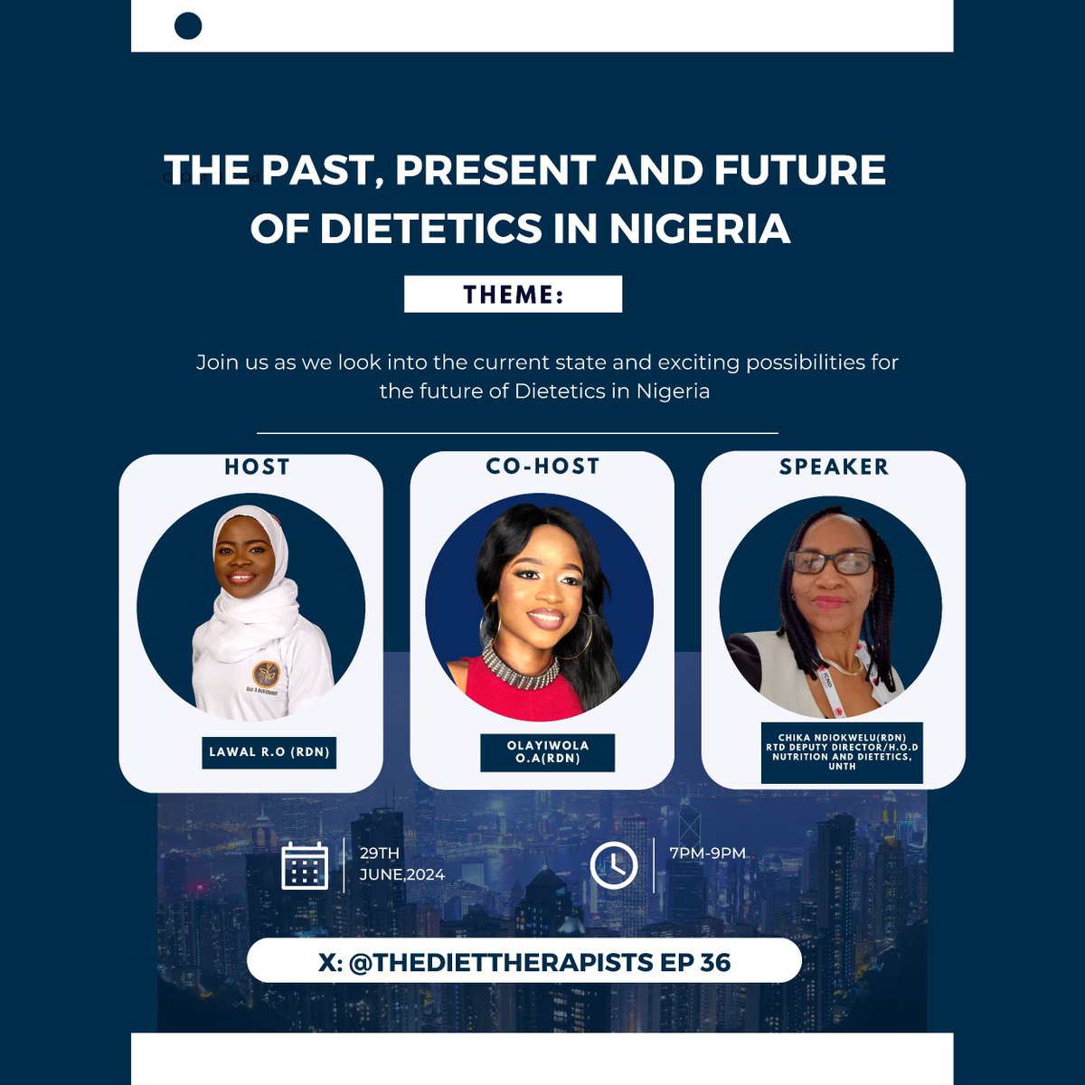 ddiettherapists's tweet photo. Join us on another episode of our #MBBB X space as we bring one of the most prominent people in Dietetics onboard to discuss “THE PAST, PRESENT AND FUTURE OF DIETETICS IN NIGERIA” by 7pm WAT tomorrow 🤗
Set a reminder here https://t.co/h73APpErmR
See you there! 🤩 https://t.co/f3vJ6dtgXd