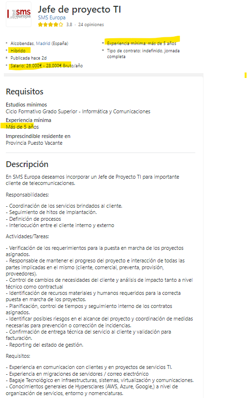 putasconsultor1's tweet photo. ofertacanallita😼
Ser mando intermedio en IT está sobrevalorado, o al menos eso piensan los de SMS:
26K por un PM +5 años/exp, al cargo de +6 personas 🗑️
¿Cuanto deberían pagar?👇
🧠💡#FaltaTalento
🏃♂️🏃♀️Se lo quitan de las 👐 https://t.co/UALJxIvP5H