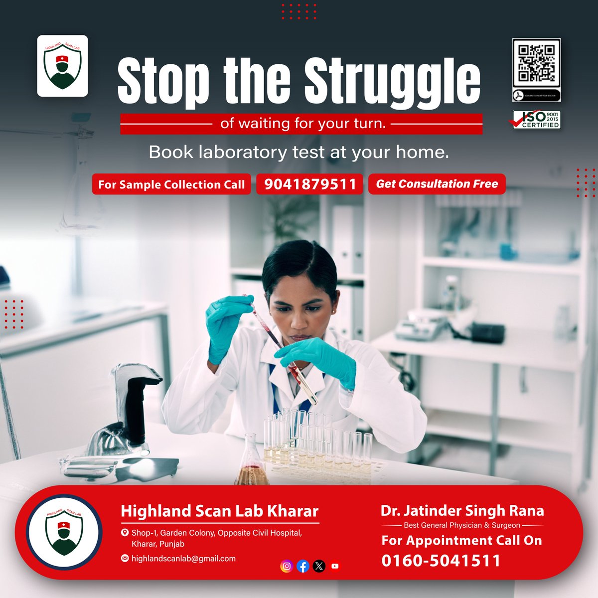 HighlandScanLab's tweet photo. Tired of waiting rooms? Say goodbye to the old norm! #HighlandScanLab brings the #lab to your doorstep. Book your essential #tests from the comfort of your home. No queues, no hassle!
.
#bestlab #labtests #bloodtests #StayInformed #HighlandScanLab #scanlab #drjatindersingh https://t.co/A5QjBd9940