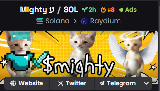 MightyOnSol's tweet photo. Slow and $MIGHTY!!!

#8 ON DEXSCREENER!

https://t.co/3qvHv2PiYO https://t.co/K6y1lsXTjN