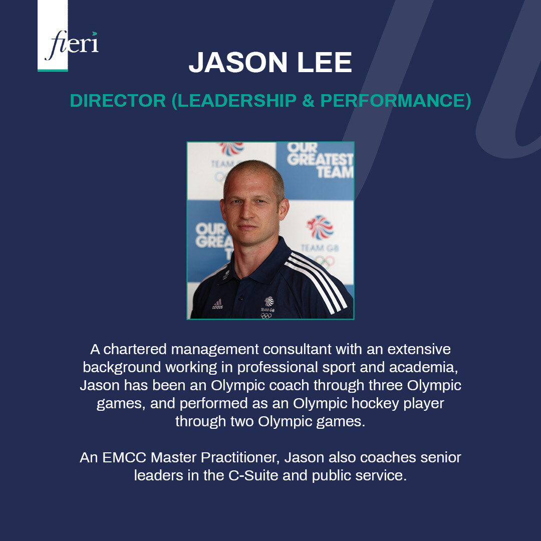 The Fieri team comprises Olympians, Paralympians, business leaders, and academics who have learnt fantastic lessons along their career journey and share them with our learners.

Introducing Jason, our Director of Leadership &amp; Performance!

#LeadershipDevelopment