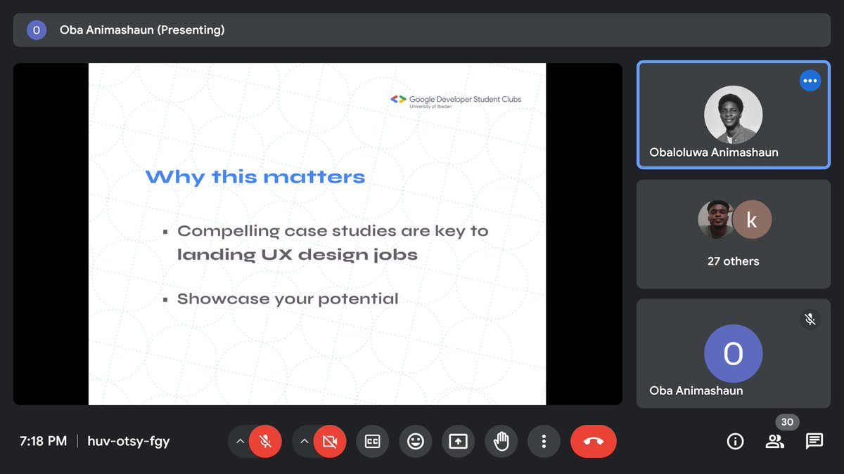 OBAanimashaun's tweet image. Really excited for this one! 😁We're 2 days in and it's great to see how much of a need this is meeting in the UX community of @gdsc_ui and across multiple Uni's.

Today and tomorrow's session with outstanding snr designers Francis Odeyemi and @TassyOmah_🚀🚀

We are upp! #stoked