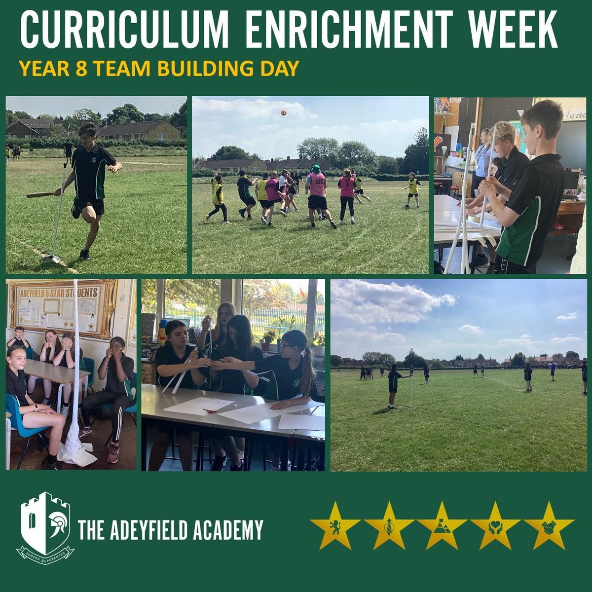 The Adeyfield Academy (@adeyfieldschool) on Twitter photo Our Year 7 & 8 cohort had a series of team building challenges as part of their Curriculum Enrichment Week schedules, with Year 7 hosting <a href="/problemsolveit/">Problem Solving Co.</a>, who led engaging activities that aimed to critical thinking, mathematical understanding, and dialogue.
#respect #enrichment Our Year 7 & 8 cohort had a series of team building challenges as part of their Curriculum Enrichment Week schedules, with Year 7 hosting <a href="/problemsolveit/">Problem Solving Co.</a>, who led engaging activities that aimed to critical thinking, mathematical understanding, and dialogue.
#respect #enrichment