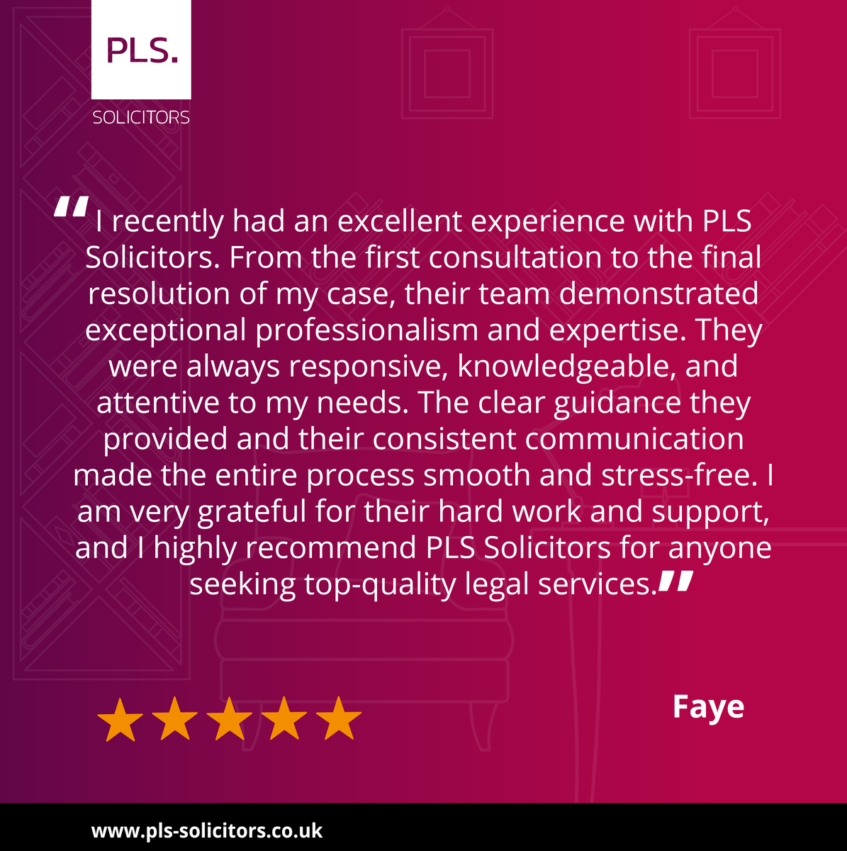 #FiveStarFriday

Here at PLS, we love making your experience as smooth as possible. No matter if you're selling, buying, or remortgaging a home we're here to help!

🌟🌟🌟🌟🌟

#Conveyancing #FiveStars #PLSSolicitors

pls-solicitors.co.uk/news/from-the-…