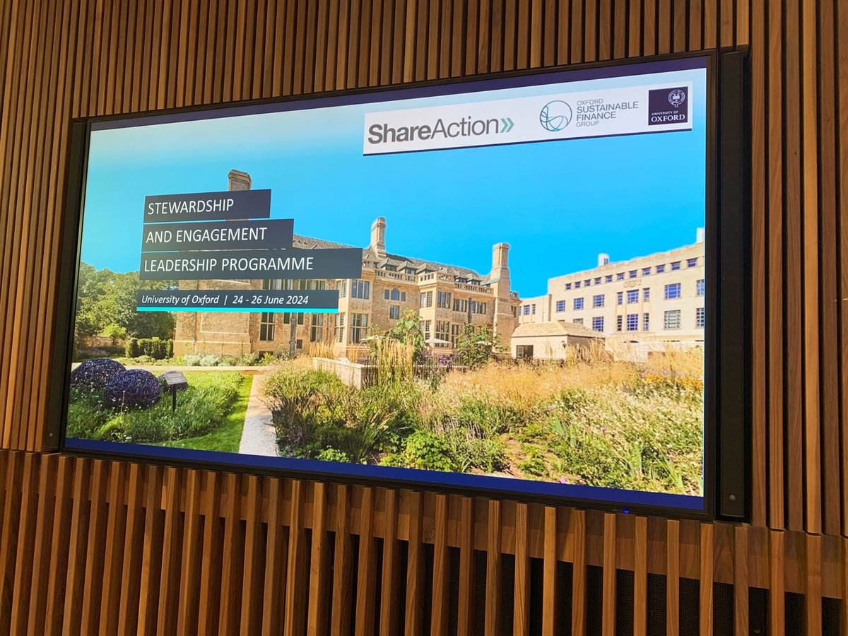 ShareAction (@shareaction) on Twitter photo A big thank you to all the participants, presenters and panellists involved in our inaugural Stewardship and Engagement Leadership Programme with <a href="/OxSustFinance/">Oxford Sustainable Finance Group</a> this week!
We were thrilled by the energy and insight that participants brought to the experience 🙌🎓 A big thank you to all the participants, presenters and panellists involved in our inaugural Stewardship and Engagement Leadership Programme with <a href="/OxSustFinance/">Oxford Sustainable Finance Group</a> this week!
We were thrilled by the energy and insight that participants brought to the experience 🙌🎓