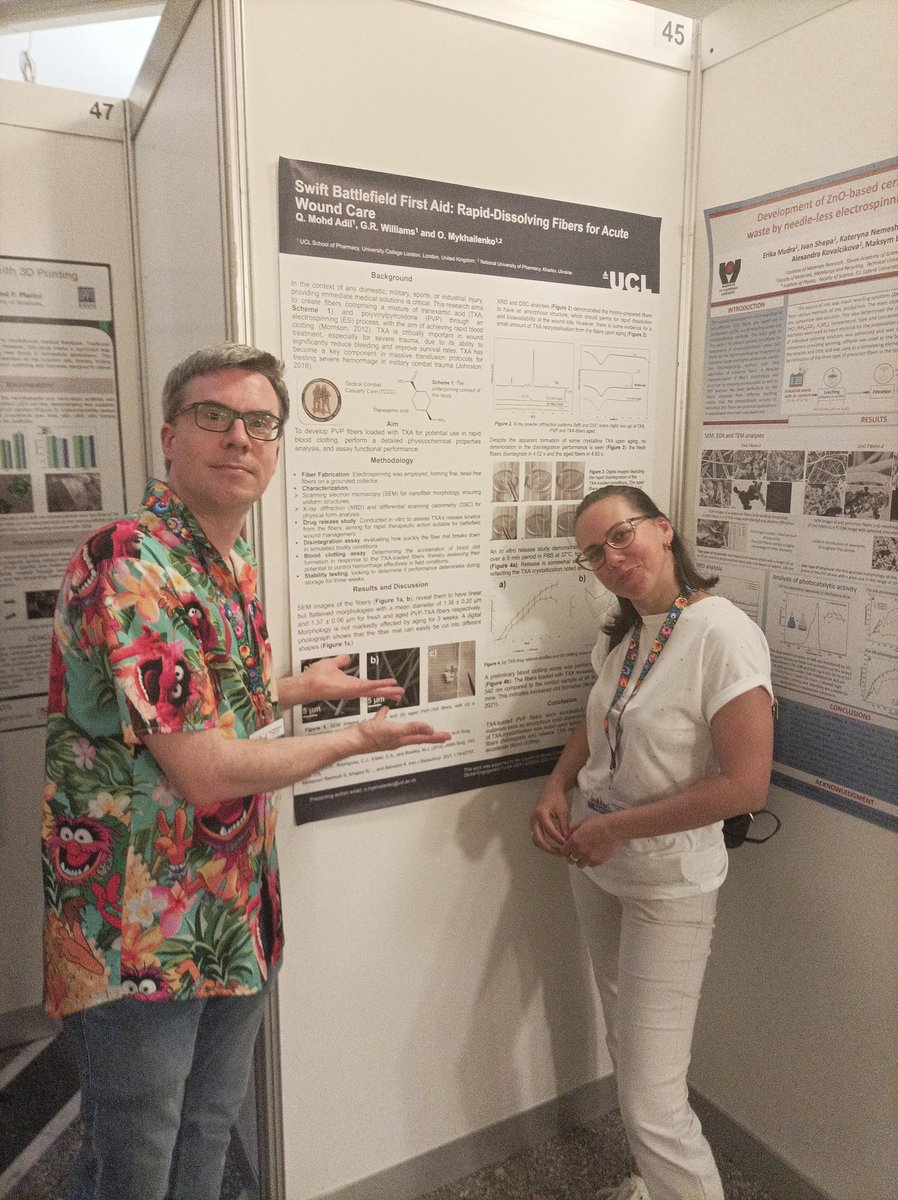 Оlha Мykhailenko (@olhamykh) on Twitter photo we did it! our first poster on #electrospin2024. Well, my first for sure. With <a href="/grwUCL/">Gareth Williams</a> we did it! our first poster on #electrospin2024. Well, my first for sure. With <a href="/grwUCL/">Gareth Williams</a>