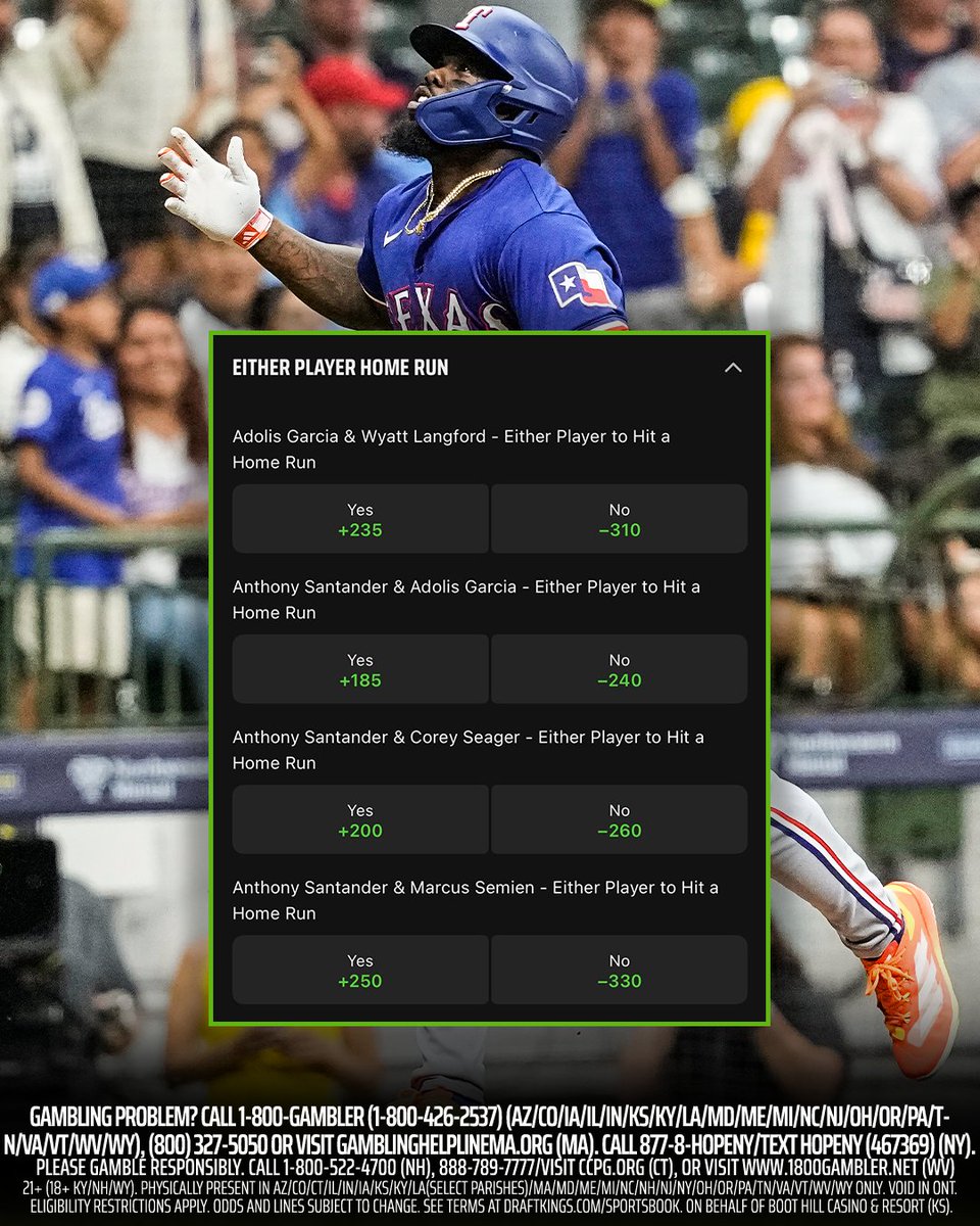 🚨 EITHER PLAYER HOME RUN MARKETS ARE NOW LIVE 🚨