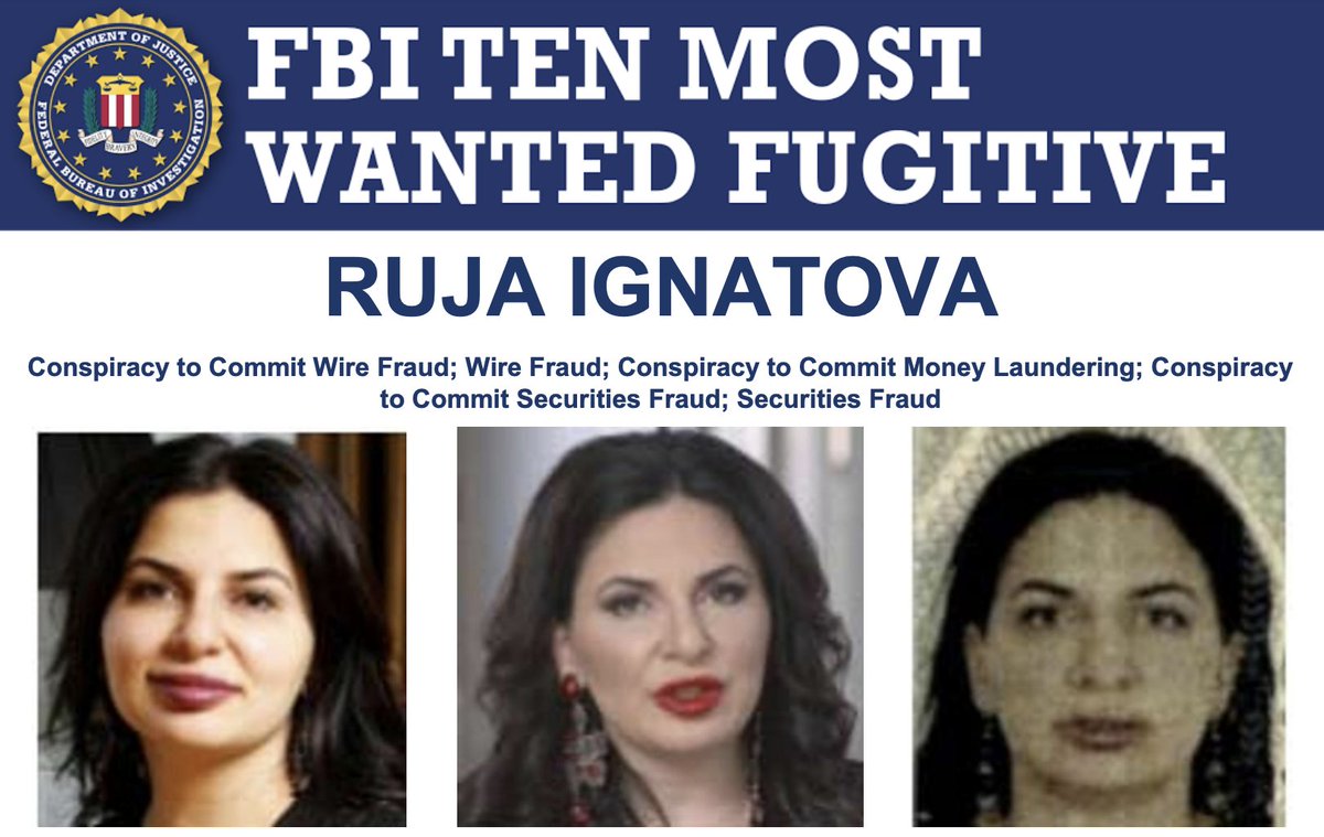 FBI's tweet photo. The #FBI has announced a NEW REWARD in our ongoing chase for the CryptoQueen, Ruja Ignatova. Learn how you can earn up to $5 MIL for this Ten Most Wanted Fugitive's arrest and conviction at https://t.co/x3PJ5opk3k https://t.co/EP28HJtyaU
