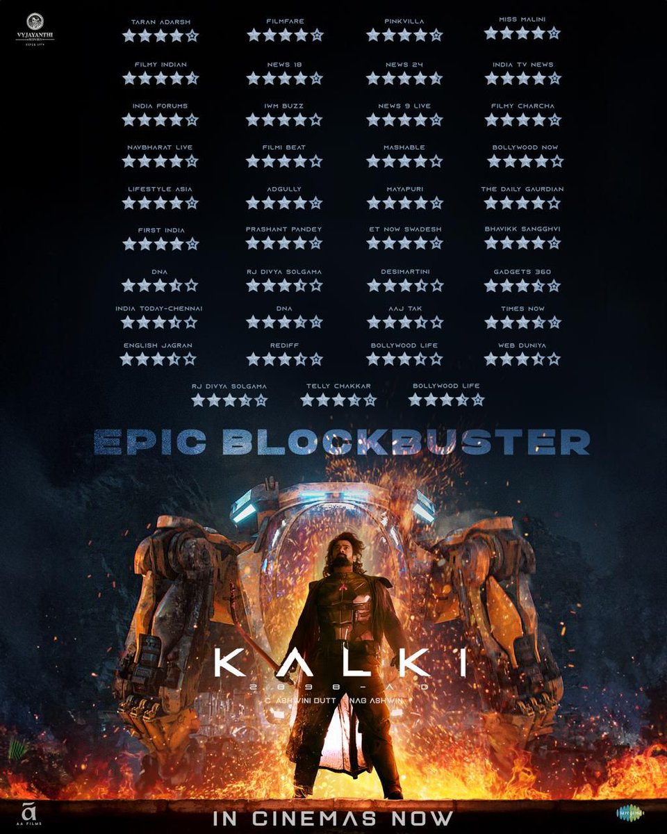 Box_Office_BO's tweet photo. The epic blockbuster #Kalki2898AD is receiving acclaimed ratings and reviews from all over. https://t.co/VuJEDOsg8J