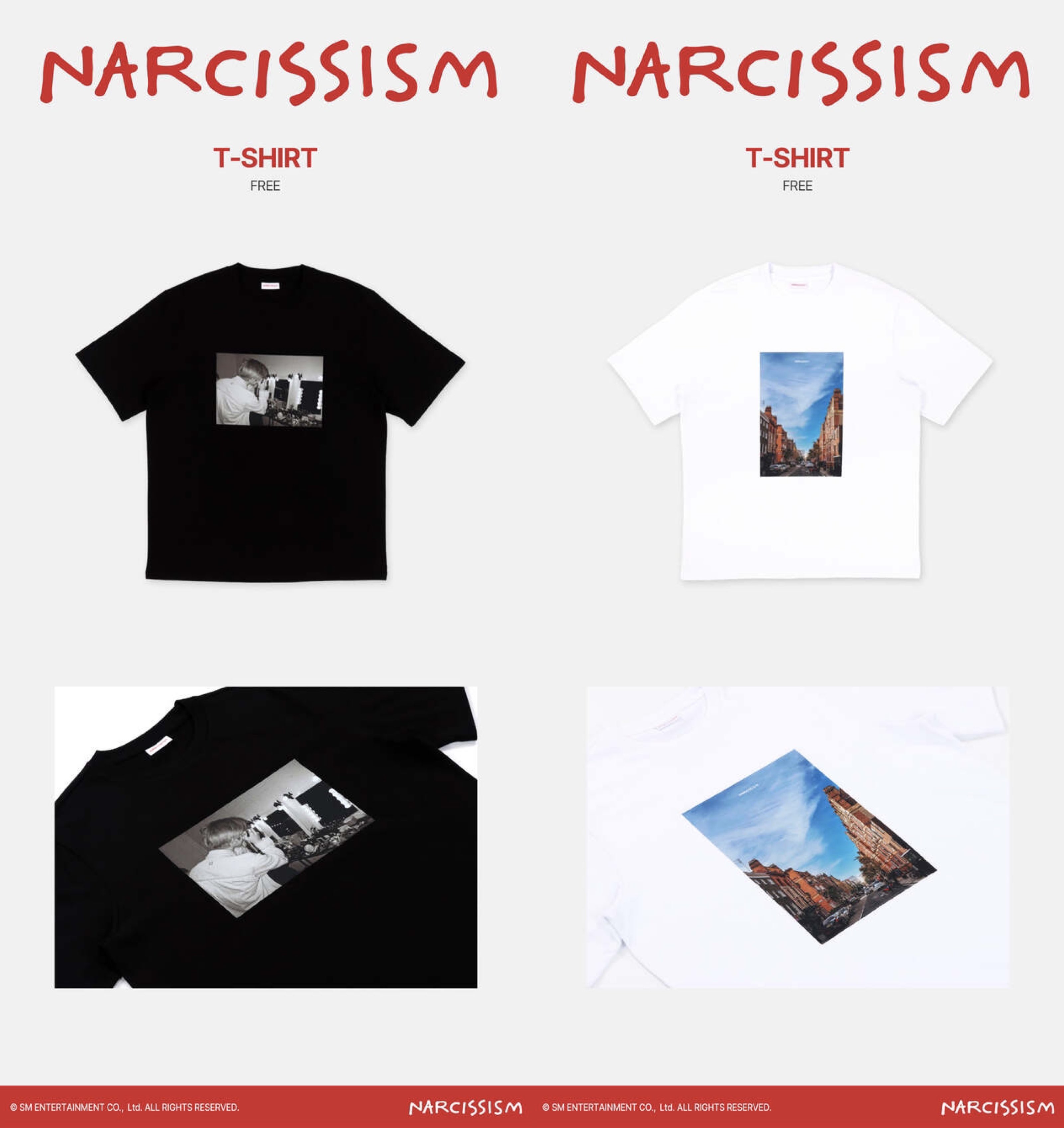 白 ジェミン 角々しく WHITE Tシャツ NARCISSISM