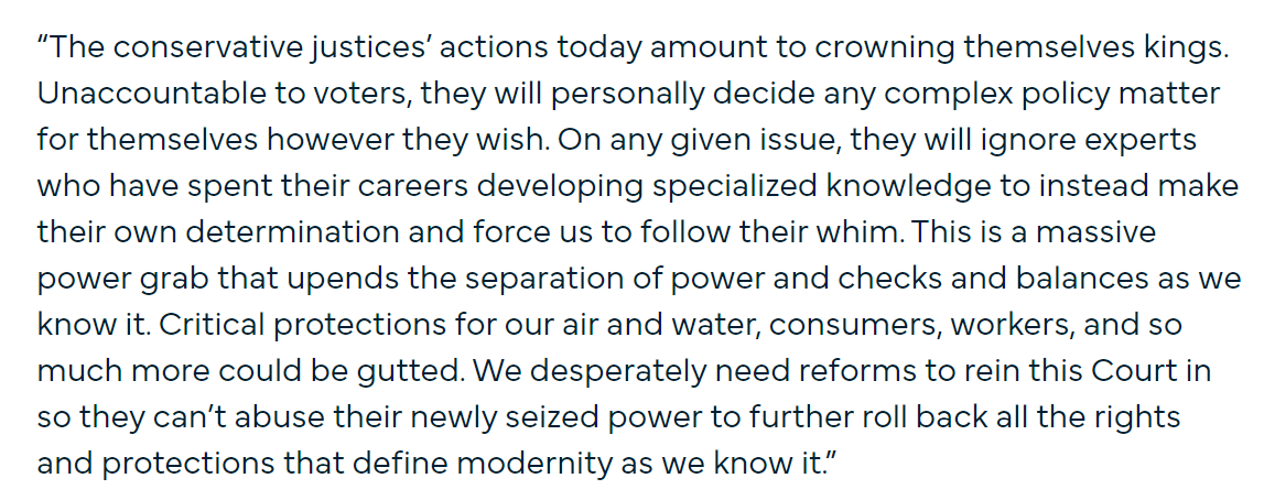 Here's <a href="/AFJustice/">Alliance for Justice</a>'s statement on Relentless/Loper Bright: afj.org/article/suprem…