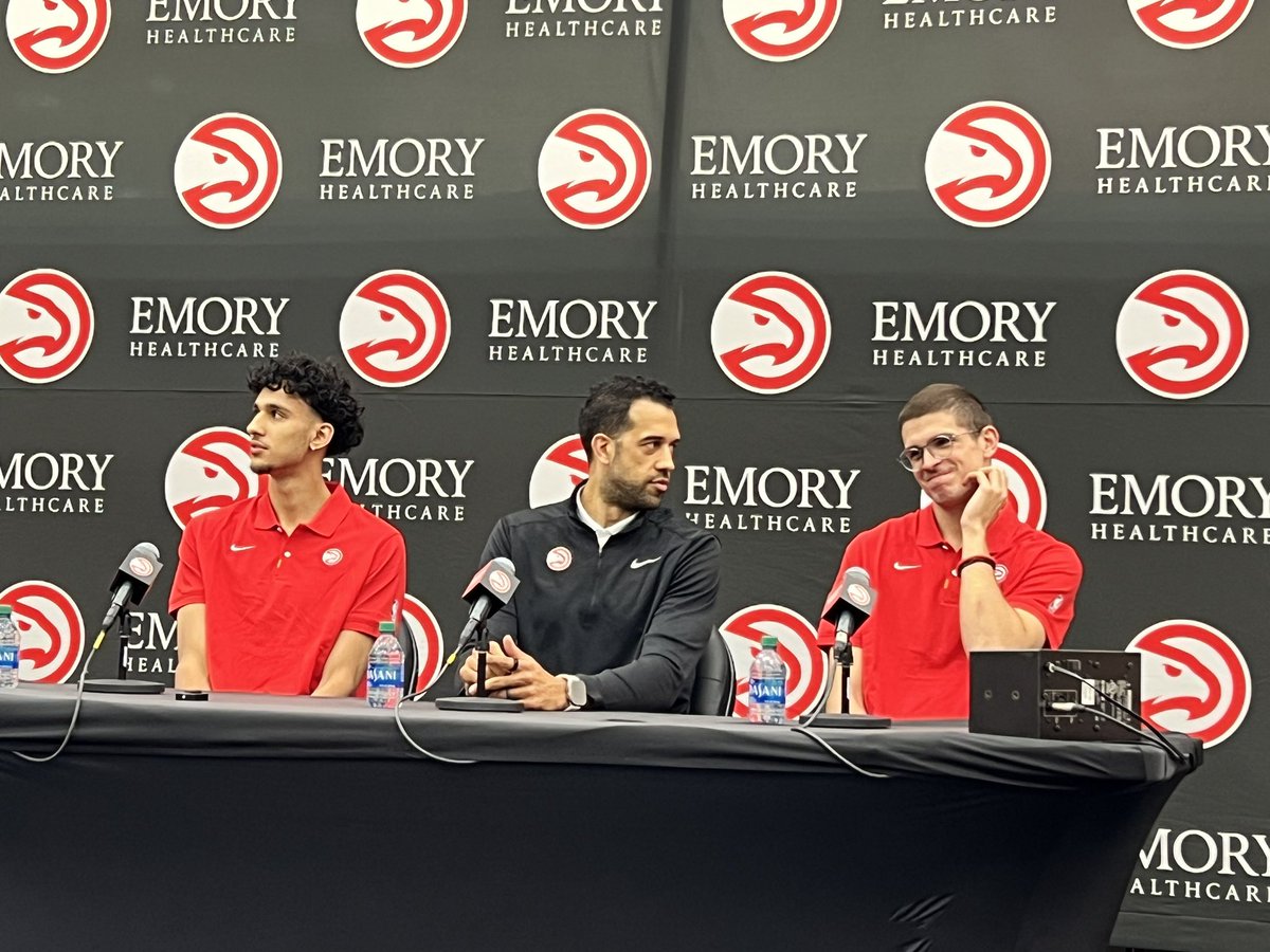 Terrell Thomas (@eldorado2452) on Twitter photo We’re at the Hawks practice facility for this morning’s <a href="/ATLHawks/">Atlanta Hawks</a> NBA Draft player introductory.
Hawks draft picks Zaccharie Risacher & Nikola Djurisic are here. #TrueToAtlanta We’re at the Hawks practice facility for this morning’s <a href="/ATLHawks/">Atlanta Hawks</a> NBA Draft player introductory.
Hawks draft picks Zaccharie Risacher & Nikola Djurisic are here. #TrueToAtlanta