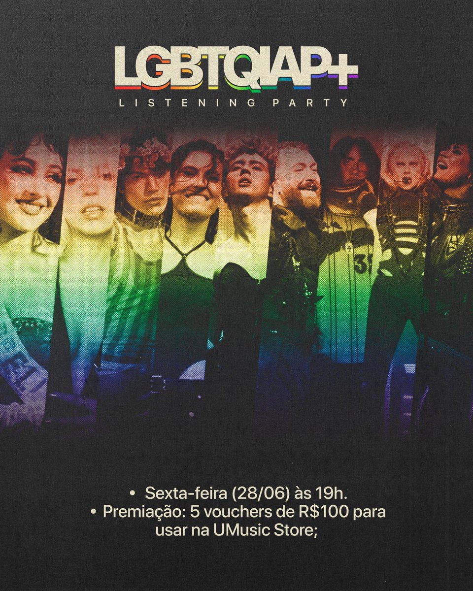 chappellroanbr's tweet photo. 🏳️‍🌈 Para celebrar o mês do orgulho LGBTQIAP+, estamos nos unindo a diversos outros portais de artistas da comunidade para uma stream party hoje, às 19:00, no StationHead.

— Estaremos sorteando 5 vouchers no valor de R$100 para compras na loja da UMusic Store.

Para participar desta promoção, é necessário seguir todos os portais organizadores e interagir no chat da stream party!

- Chappell Roan (@chappellroanbr)
- Reneé Rapp (@reneerappbr)
- Conan Gray (@conangraybrasil)
- Fletcher (@CFletcherBR)
- Troye Sivan (@infotroye)
- Sam Smith (@ssmithbrasil)
- Billie Eilish (@billieeilishbr e @infobilliebr)
- Lady Gaga (@rdtladygaga)
- Demi Lovato (@demilovatobr)

🔗: https://t.co/pYYw01eW3i