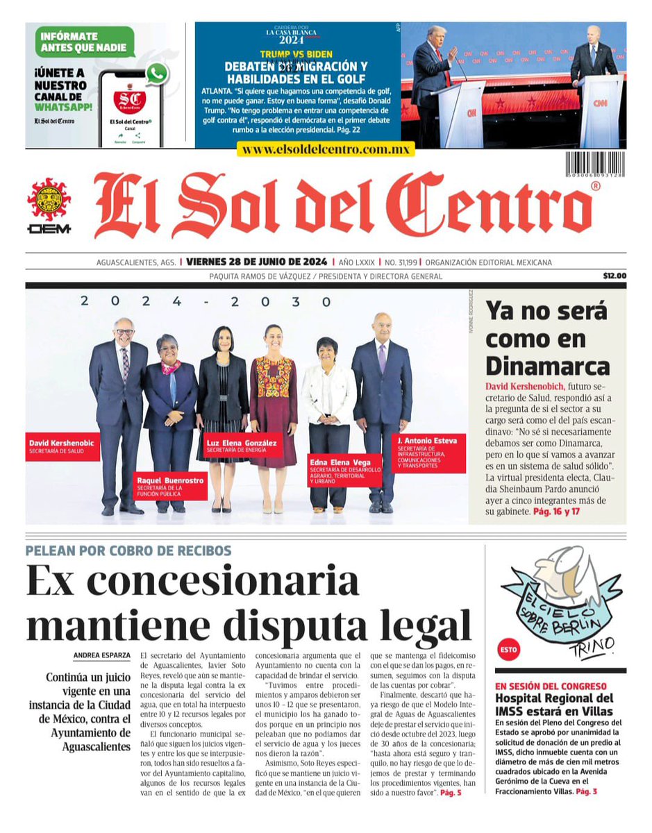 ElSoldelCentro_'s tweet photo. 🌞 ¡Buenos días! Nuestra portada de #ElSolDelCentro para hoy viernes 🗞️✨ https://t.co/OusBWwOd5g https://t.co/bcvS5kcCDd