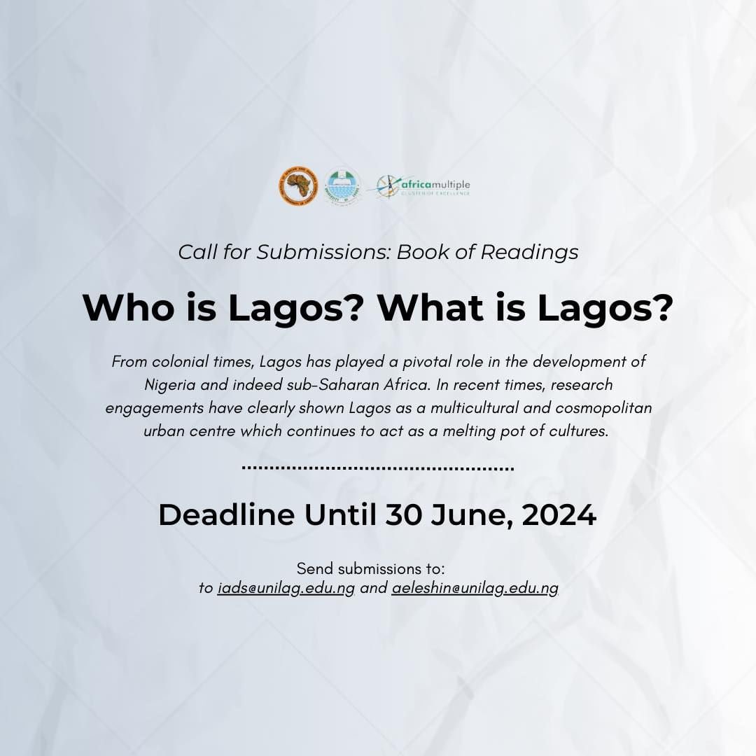 We're seeking fresh perspectives through various creative mediums - from thought-provoking essays and evocative poetry to captivating photography and beyond.

Please see more details here - tr.ee/UEKALT1pwO (🔗 in bio)

#IADS
#UNILAG