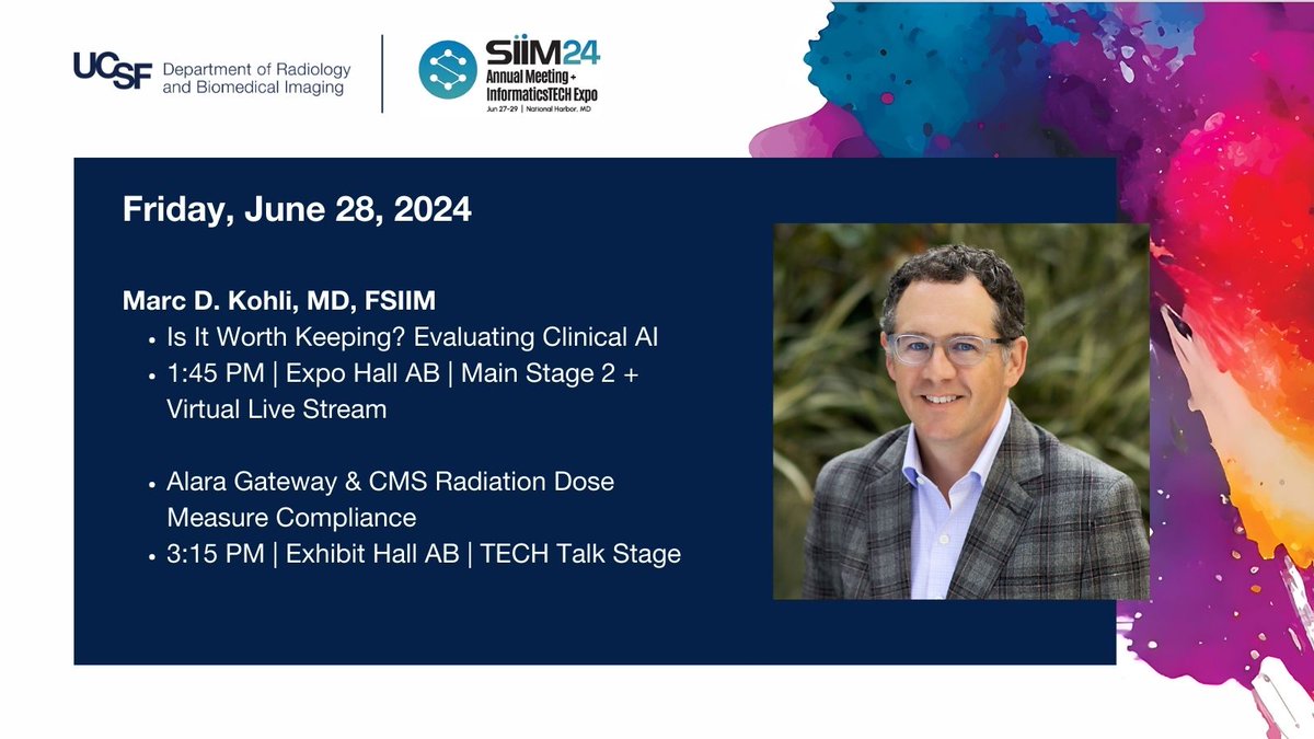 UCSF Imaging (@ucsfimaging) on Twitter photo We're back at #SIIM24 & <a href="/UCSFimaging/">UCSF Imaging</a>'s Dr. Marc Kohli (<a href="/shadowdoc/">Marc Kohli, MD FSIIM</a>) will be presenting twice today! See what topics he'll be covering. ⬇️ <a href="/SIIM_Tweets/">SIIM</a> We're back at #SIIM24 & <a href="/UCSFimaging/">UCSF Imaging</a>'s Dr. Marc Kohli (<a href="/shadowdoc/">Marc Kohli, MD FSIIM</a>) will be presenting twice today! See what topics he'll be covering. ⬇️ <a href="/SIIM_Tweets/">SIIM</a>