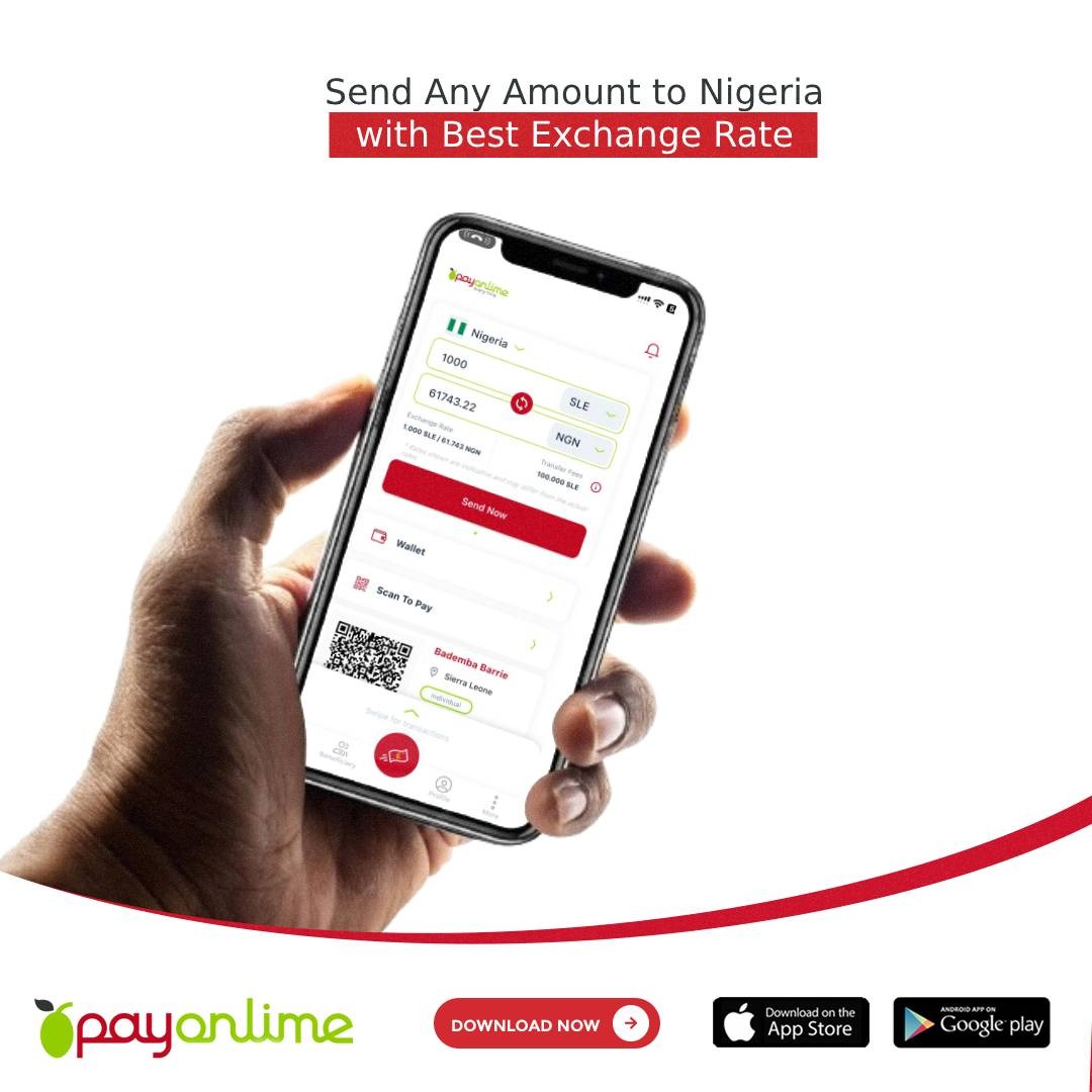 PayOnlimeSL's tweet photo. Send Money to Any Bank Account in Nigeria, Enjoying the Lowest Transfer Fees and Unbeatable Exchange Rates.

Download the app here https://t.co/TVmXqbYEkk.

Contact our customer support on +232 90 000 111 for any assistance and clarifications.

#PayOnlime #SierraLeone #Nigeria #MoneyTransfers