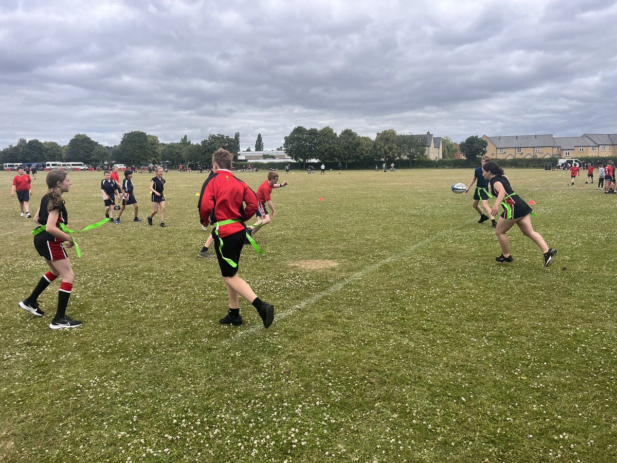 Fantastic day at the Oxfordshire Inclusive sports day being hosted at The Marlborough School. 
Thank you to Calleigh (Yr11) from @toapedept , helping deliver Tag Rugby to the schools 🏉 

#OxonSchoolGames #Inclusive #tagrugby🏉