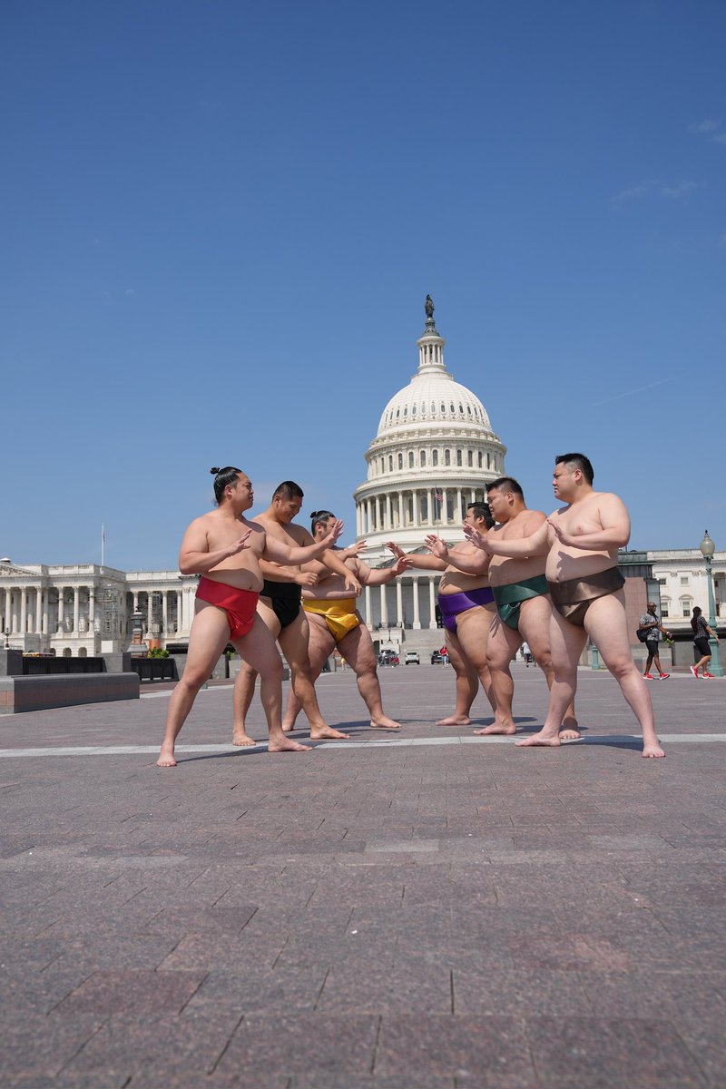 Japanese sumo wrestlers invade the Capitol today. Exhibition tournament in DC tonight.