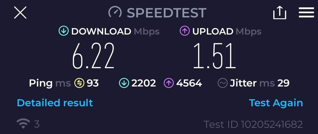 Andy__Rae's tweet photo. @Andrewislington @SMARTYMobileUK That worked. The normally bad side of the house where I can currently only get a data signal must have the 3G shutdown.
Tried the normally good side where I currently can't get 4G and I can get 3G!
Only 6.2mbps but almost 3 times the 2.2~2.5 what I was getting 👍 https://t.co/rIWZHryZh7