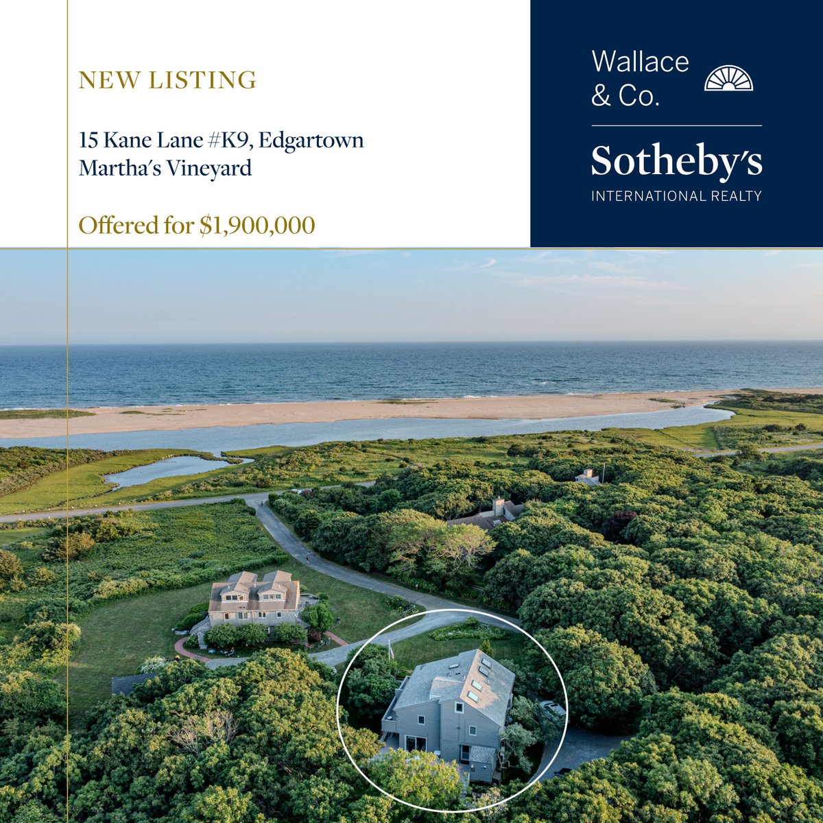 WallaceCoSIR's tweet photo. Just Listed

15 Kane Lane #K9, Edgartown
Martha's Vineyard
Offered for $1,900,000

Call or email us for more information
508.627.3313
info@wallacemv.com
https://t.co/2ysaKgAtCv https://t.co/StWiEJaHcm