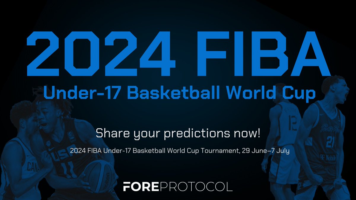 FORE_Predict's tweet photo. 🏀 It's game day! Who’s ready for some thrilling FIBA U17 action? Which teams are you cheering for today?
Share your thoughts with @ForeProtocol https://t.co/Hq3JWnOseX
#NBAU17 #FutureStars #NextGenNBA
#NBA #U17Championship #JuniorNBA https://t.co/VkTKaxYXj4