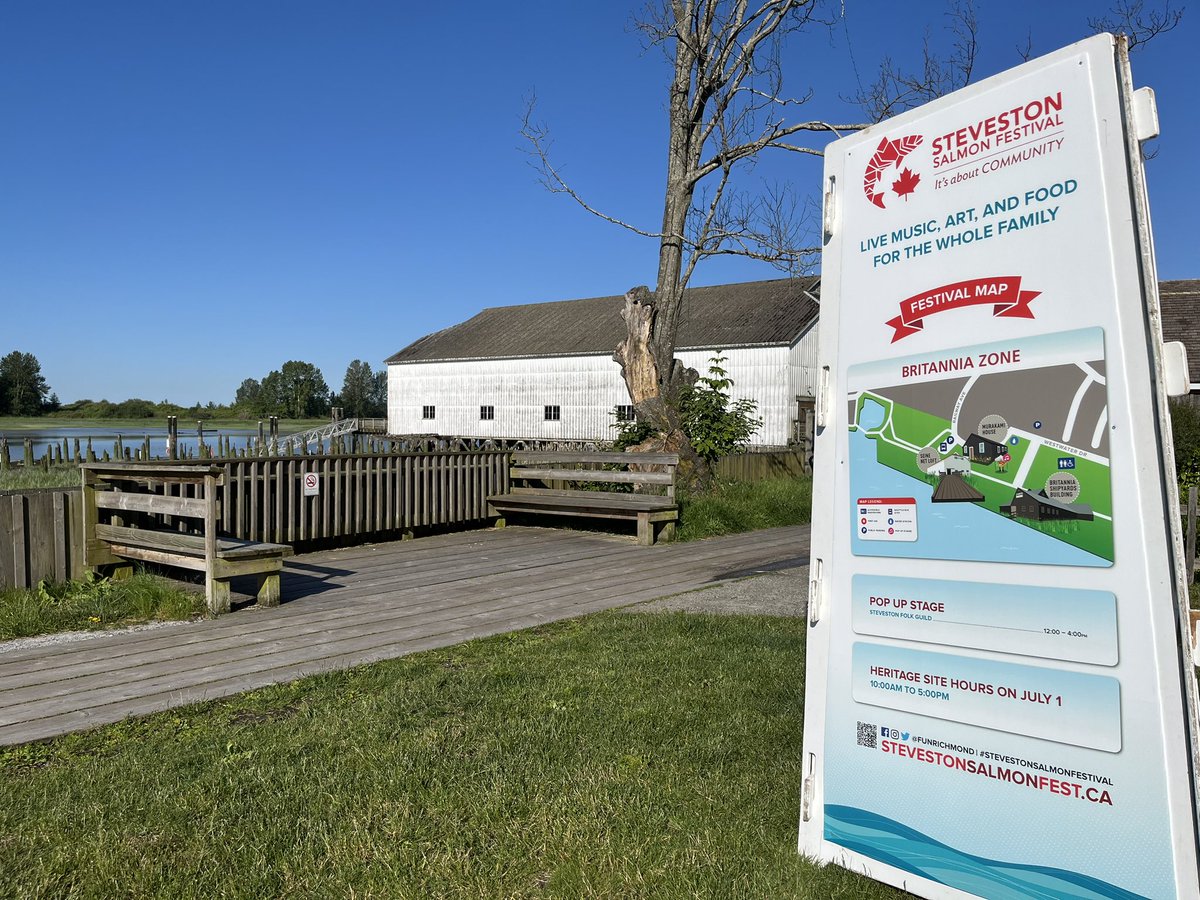 Join us for the #StevestonSalmonFestival on July 1st!
🎶 11-2 The Seabillys on the Festival Field 
☕️ 10-5 Food Trucks: Coffee Box and Bread &amp; Cheese 
🎋Tanabata Star Festival craft
🚗 Free parking! Take the scenic boardwalk to all the festivities in #Steveston Village.