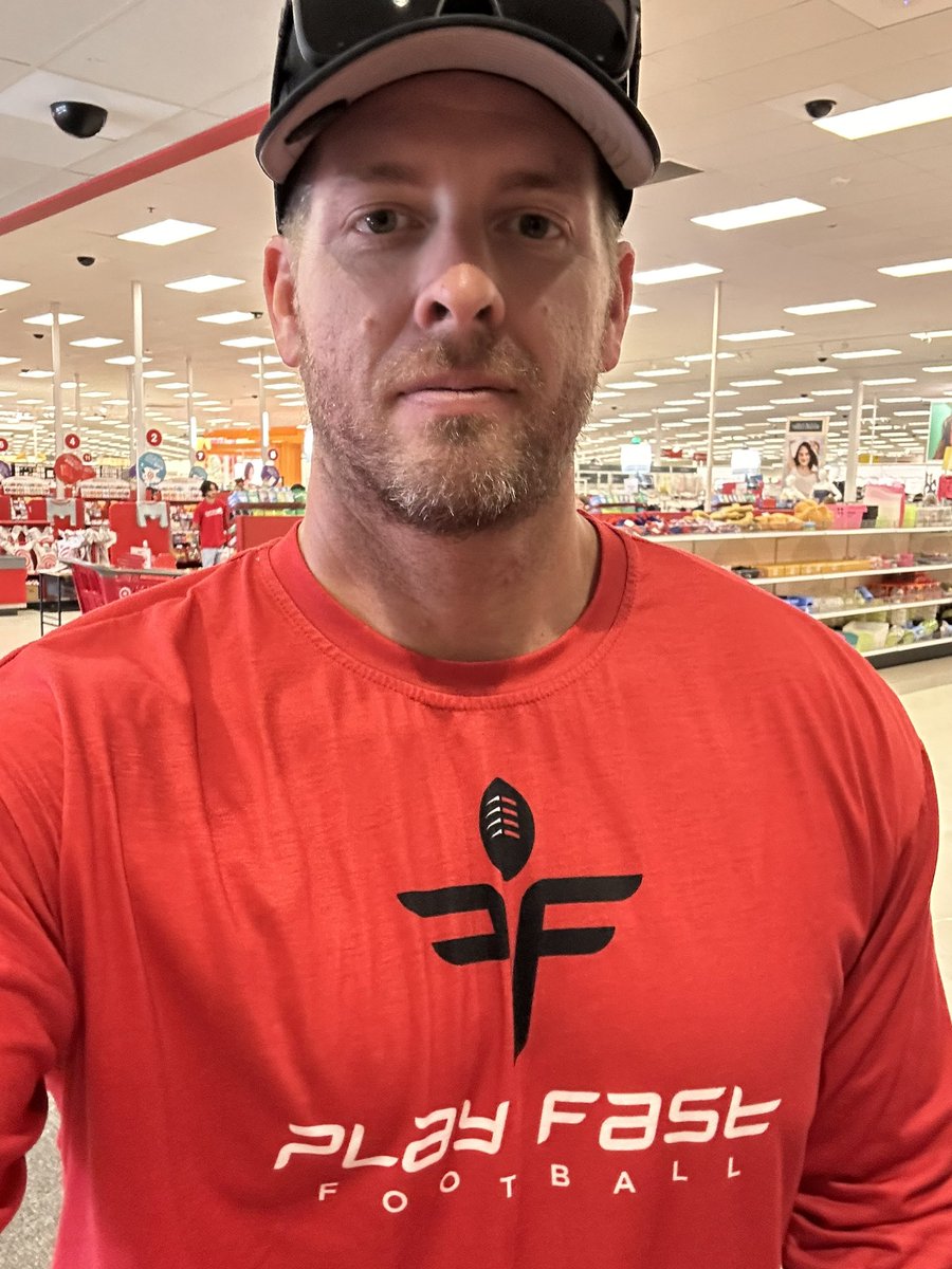 CoachGCase's tweet photo. Made the bold decision to accompany my wife on a Target trip. Channeling @CoachMac8740 and hoping she gets the not so subtle hint of how this trip should go. #shopfast https://t.co/3qDyFBXwaS