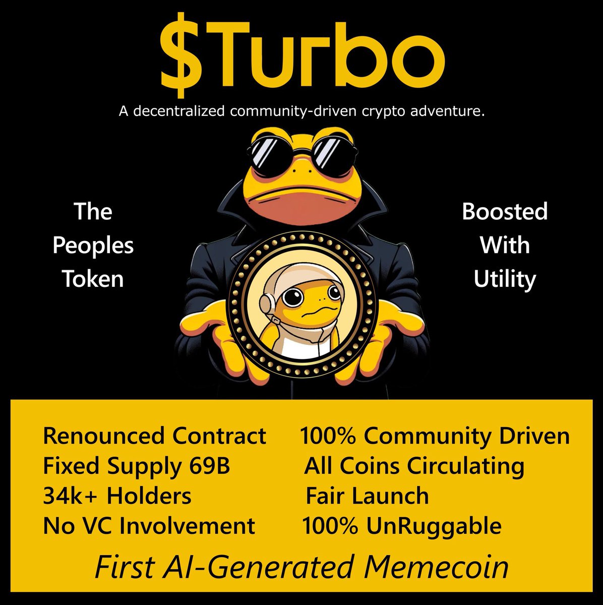cocacurt's tweet image. $Turbo #TurboRevolution #btc
the peoples coin is Trending at # 2 for the week on Coingecko. The word is is spreading rapidly 🐸
the grassroots foundation and the community is appealing to the masses ! Keep your voices Loud ! 🐸
follow me for more move 🍾🍾