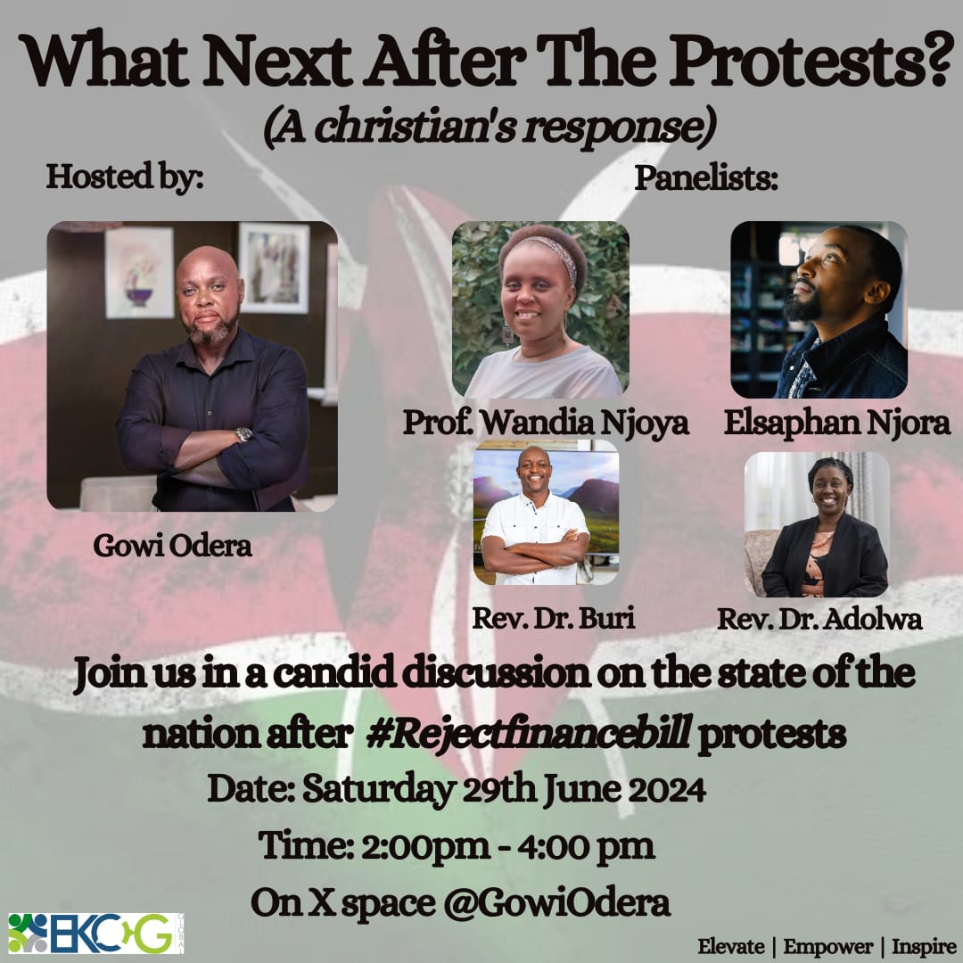 A whole generation is openly unhappy with the church. Does it have a future? How does that future look like? Welcome to this space for this conversation. <a href="/GowiOdera/">Gowi Odera</a> <a href="/wmnjoya/">#LandIsNotProperty Mwalimu Wandia</a> <a href="/HatuaTrust/">Hatua Trust</a>