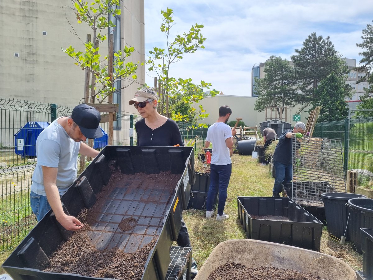 Phase initiale de la mise en route du volet expérimental du projet #Erasme 2024-2027 "BiodivUPEC" dont <a href="/iEESParis/">iEES Paris</a>, équipe EcoPhyS <a href="/UPECactus/">UPEC</a>, est lauréat  

Préparation des #mésocosmes dans lesquels seront implantés les végétaux de l'étude à l'automne 2024👇