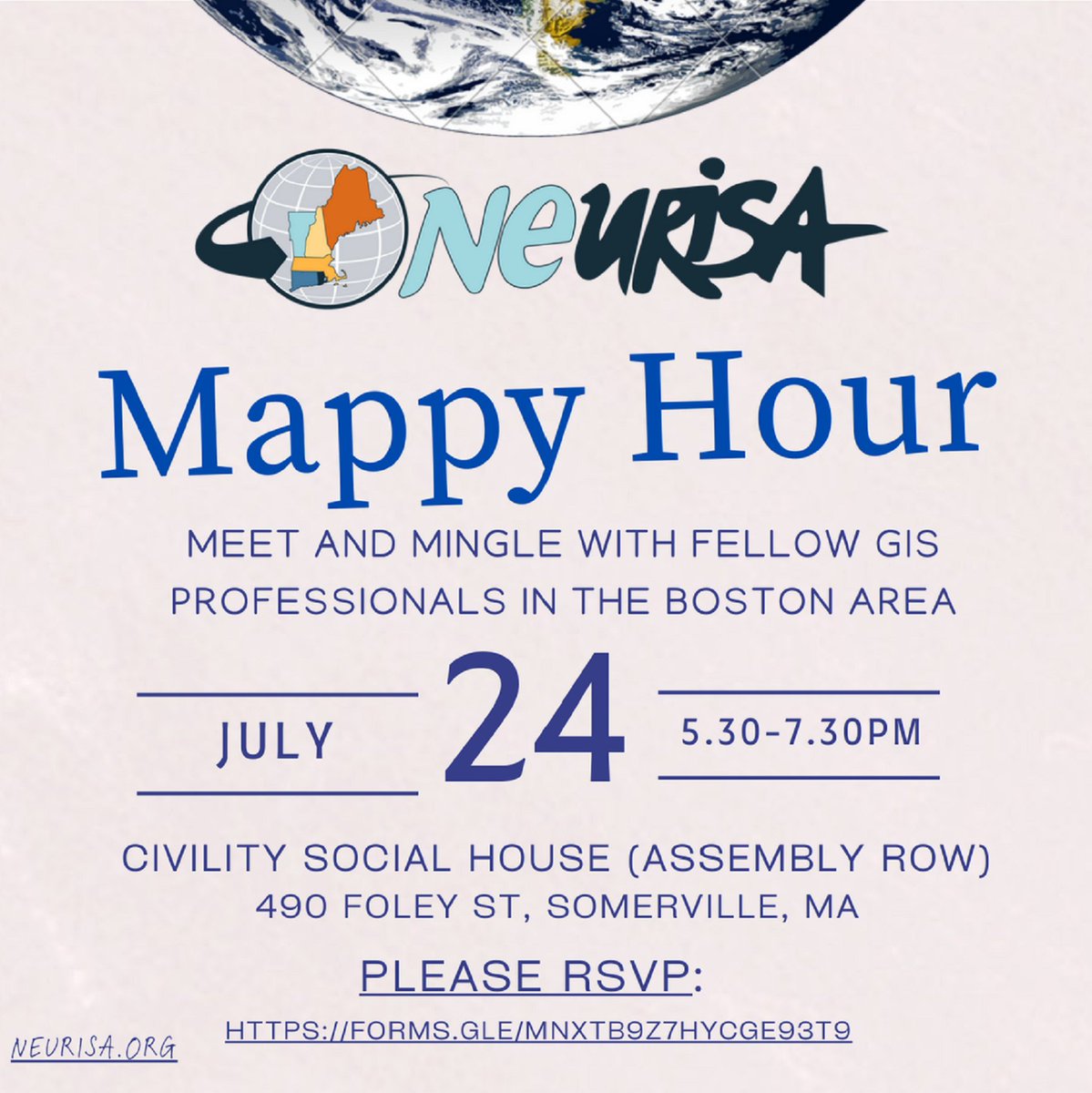 Save the Date!  NEURISA is hosting a Mappy Hour in Somerville!  Hope to see you there!  Please RSVP!  forms.gle/mNxtB9z7hycge9…