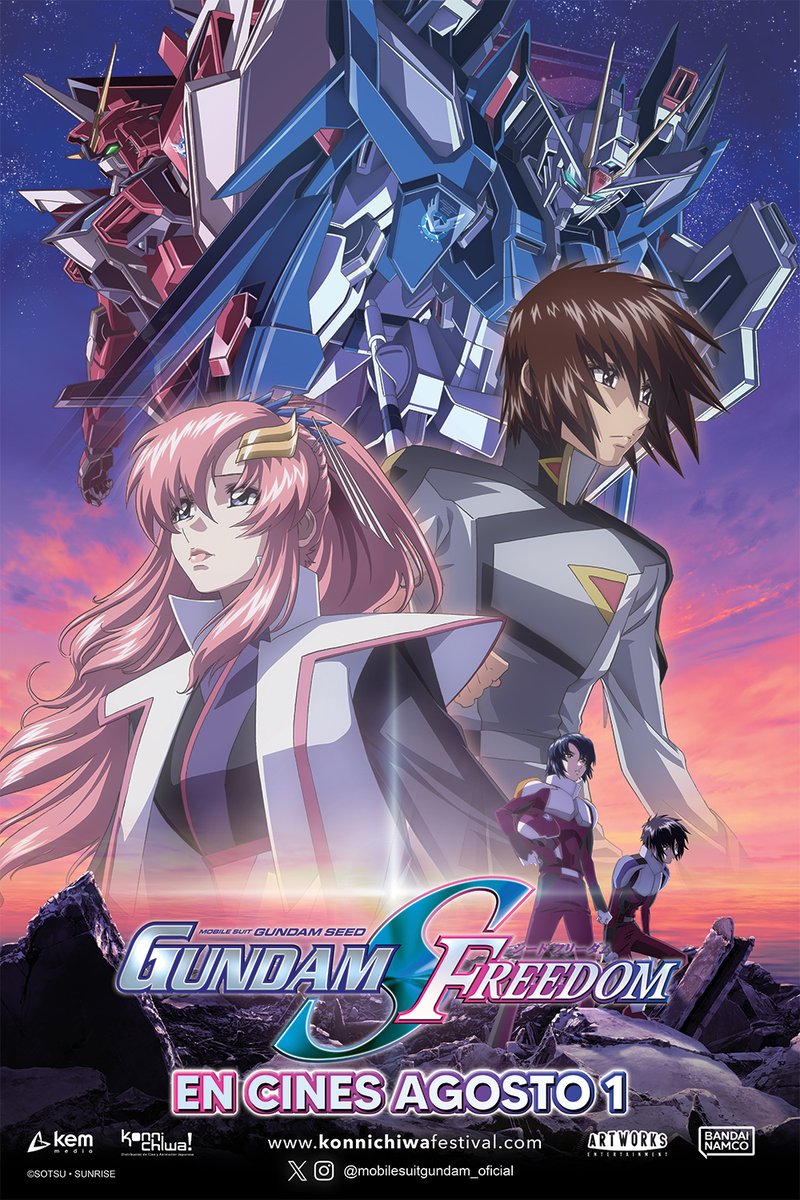KonnichiwaFest's tweet photo. ¡Este Agosto, únete a la batalla! 🤖💥🚀
¡La tan esperada #GundamSeedFreedom llegará a cines de Latinoamérica! @BandaiNamcoLA 

🇲🇽 México: 1ro de Agosto | 🌎 Latam: 8 de Agosto https://t.co/0PVohpNUYz