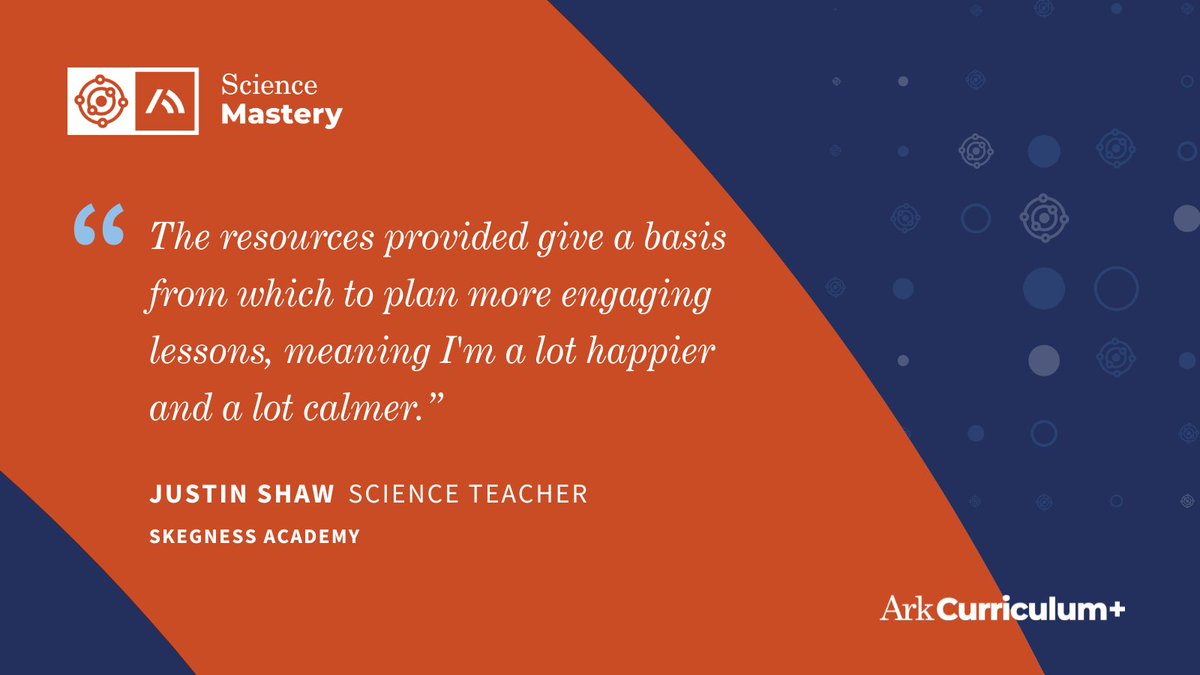 ScienceMastery's tweet photo. "I'm a lot happier and a lot calmer." @SkegnessAcad is supporting teachers with Science Mastery. Read more: https://t.co/isZxHeSqvV

There's still time to revitalise your #KS3 &amp; #KS4 Science curriculum! Book a call today: https://t.co/eIfhfXKcZ2

#curriculum #science #scienceCPD https://t.co/1hMpASgTvQ