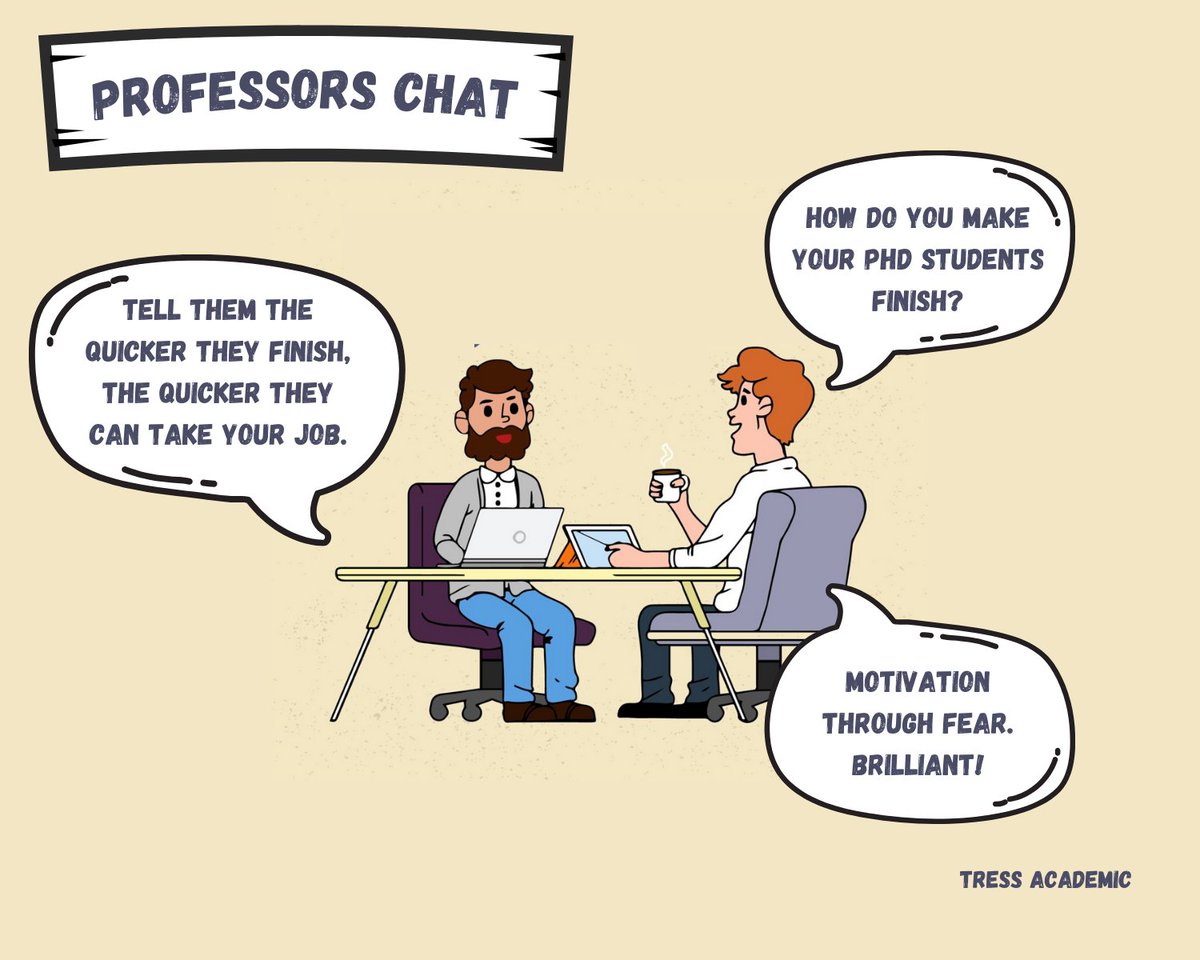 TressAcademic's tweet photo. ๐ When professors chat about their PhDs!
#profchat #phd #phdlife https://t.co/sjfvH2tsUi
