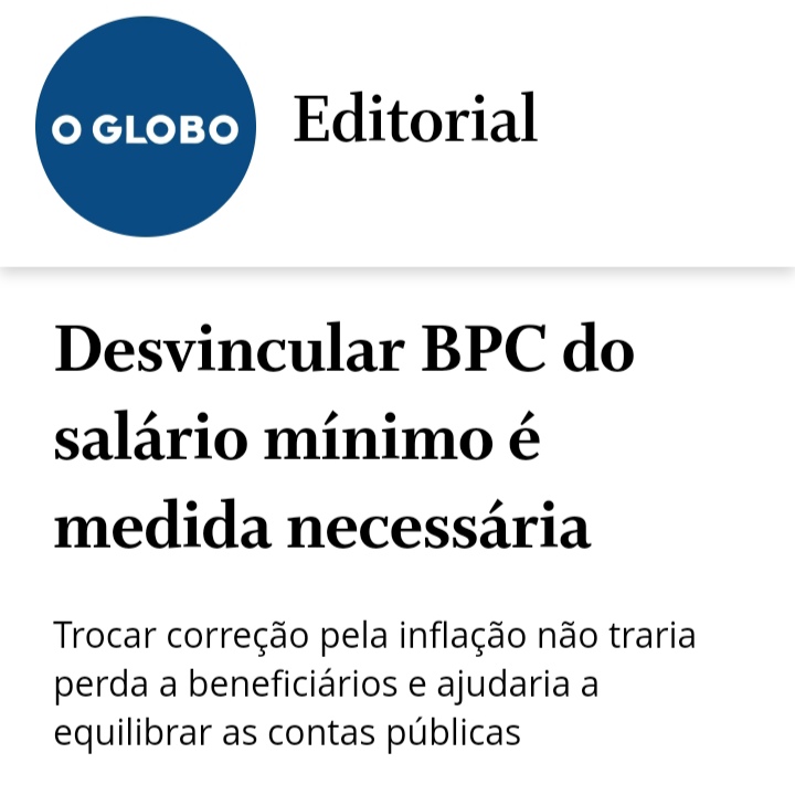 Ganância inacreditável. Querem tirar recursos de IDOSOS E DEFICIENTES CARENTES para continuar mantendo no orçamento público o espaço ABSURDO que alimenta o rentismo parasitário. Sem enfrentar esta extorsão, é impossível desenvolver o país.