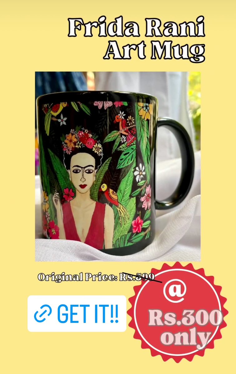 PoulsofArt's tweet photo. Another Friday, Another Friday Sale 🌟

This Friday, avail exciting offers on our popular mugs! From Frida Rani mug, to Sassy art mug, we have all your favorites at discounted rates 🎀

Head to our Instagram DMs to place your order!  

https://t.co/y6HBgWZMQd https://t.co/sh2ljEIZCM
